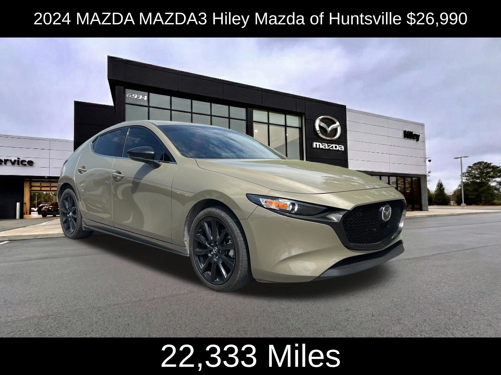 Zircon Sand Metallic 2024 Mazda MAZDA3 2.5 S Carbon Turbo Hatchback AWD Hatchback All-Wheel Drive 6-Speed Automatic