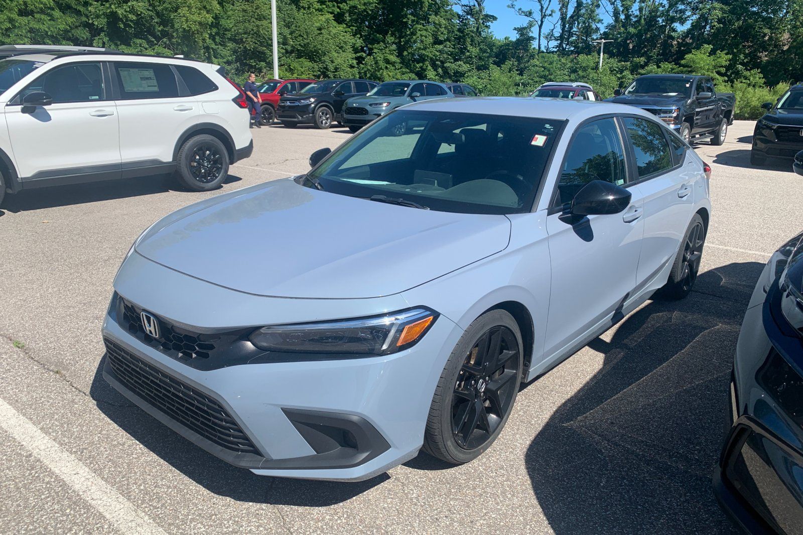 Meteorite Gray Metallic 2023 Honda Civic Hatchback Sport FWD Hatchback Front-Wheel Drive Continuously Variable Transmission