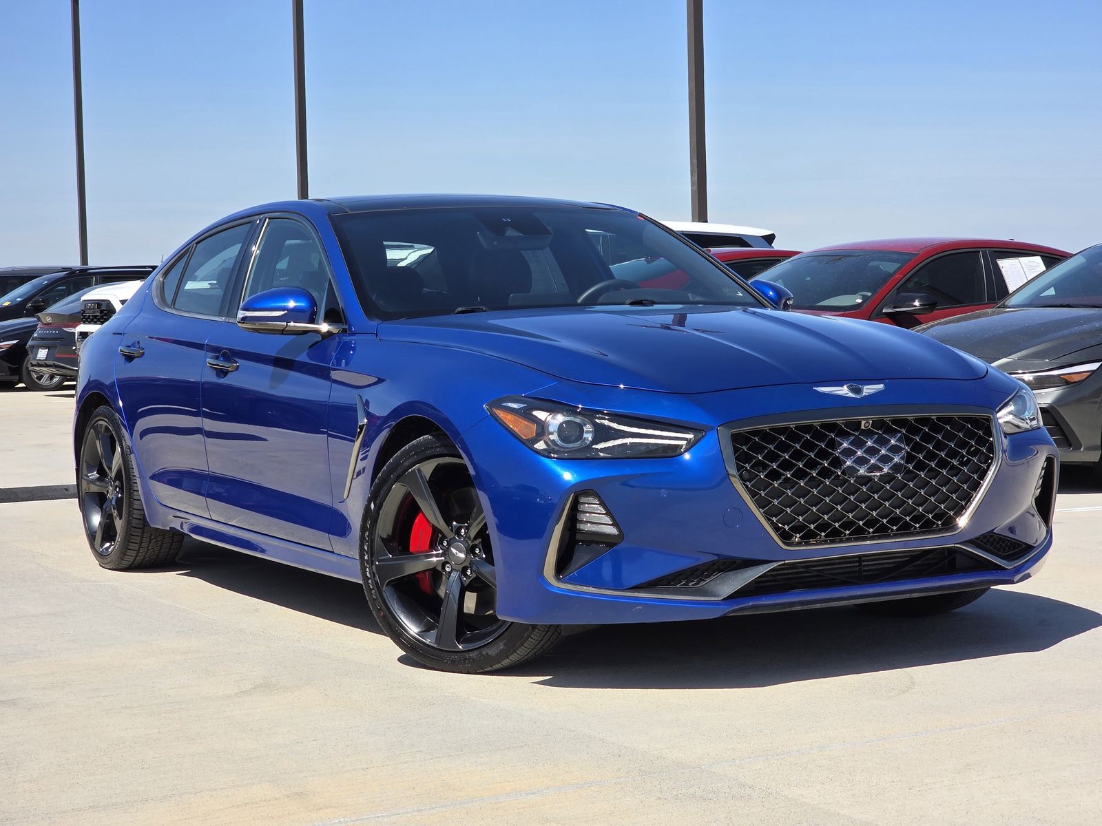 Blue 2019 Genesis G70 3.3T Advanced RWD Sedan Rear-Wheel Drive 8-Speed Automatic
