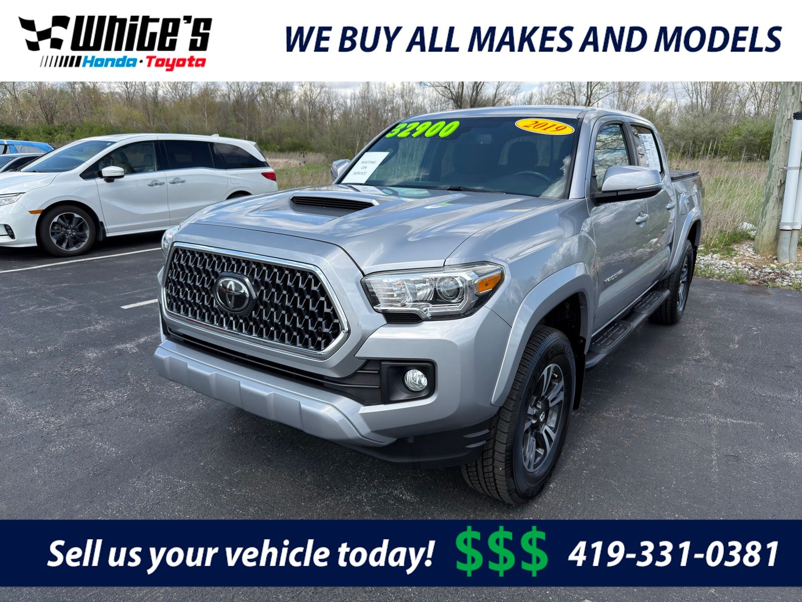 Silver Sky Metallic 2019 Toyota Tacoma TRD Sport Double Cab 4WD Pickup Truck Four-Wheel Drive 6-Speed Automatic
