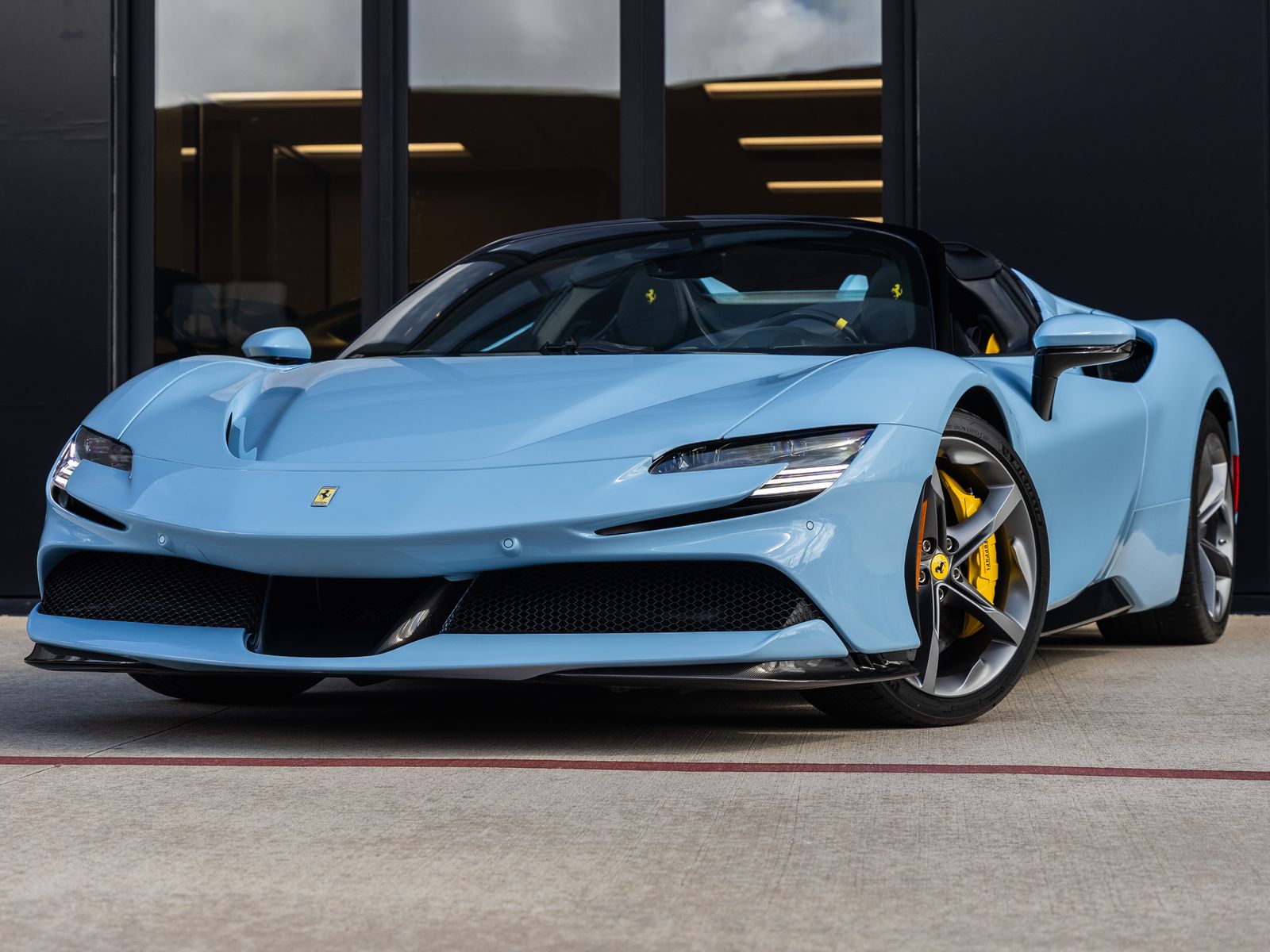 Silver (Azzurro La Plata) 2024 Ferrari SF90 Spider AWD Convertible All-Wheel Drive 8-Speed Automatic