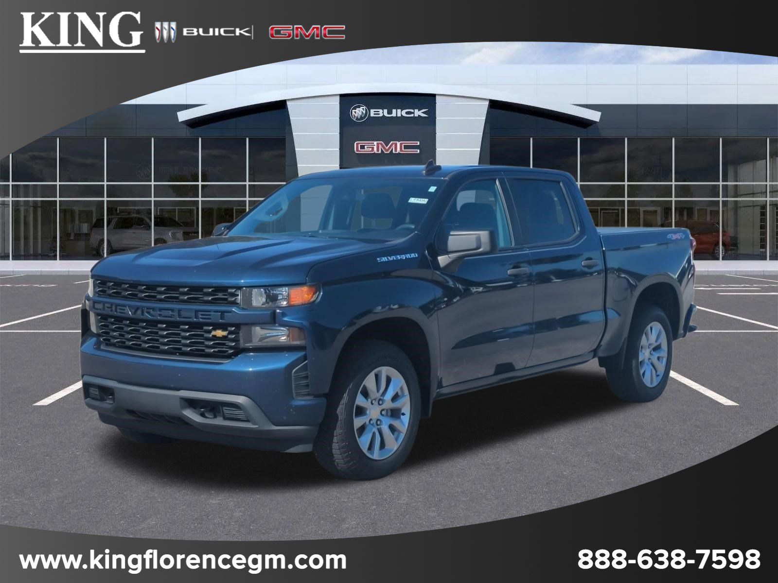 Blue Metallic 2020 Chevrolet Silverado 1500 Pickup Truck Four-Wheel Drive 8-Speed Automatic