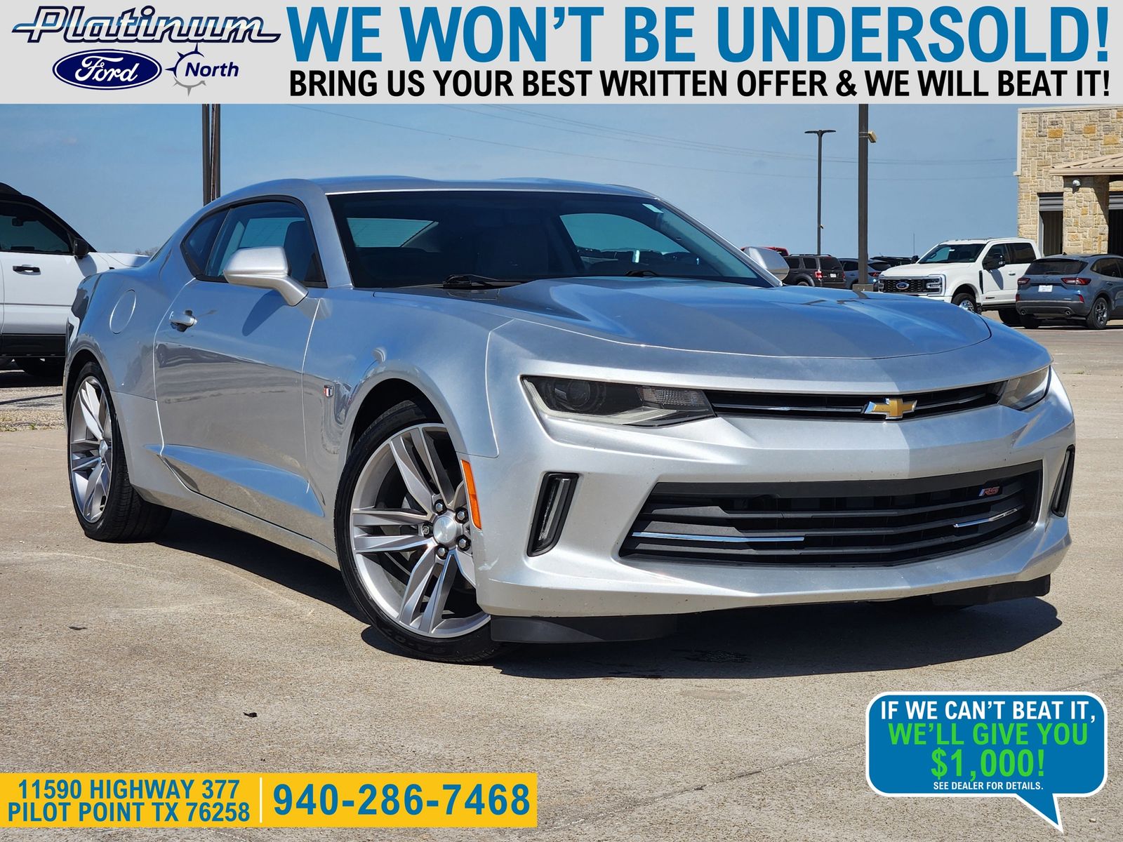 Silver Ice Metallic 2018 Chevrolet Camaro 1LT Coupe RWD Coupe Rear-Wheel Drive 8-Speed Automatic