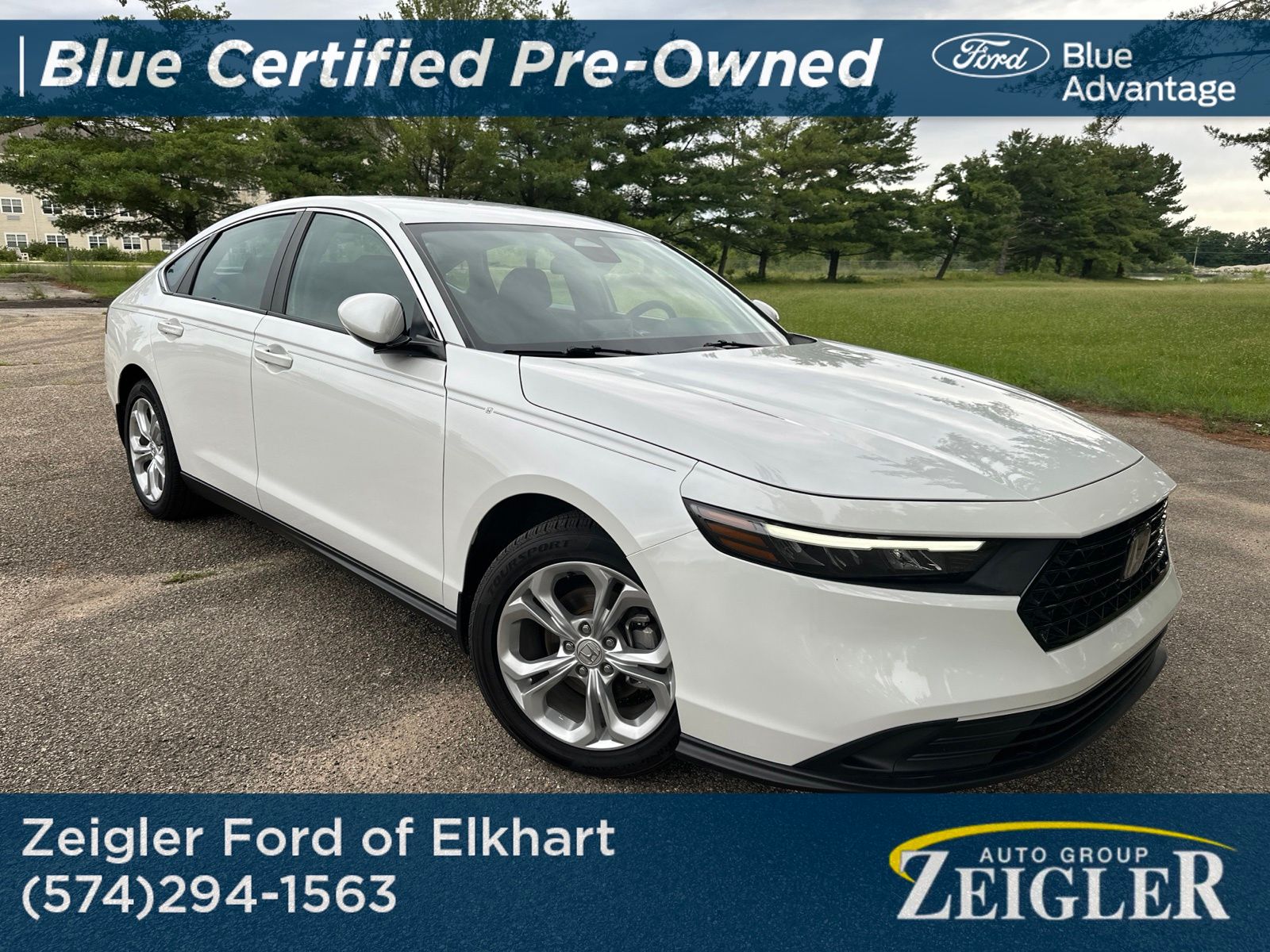 Platinum White 2023 Honda Accord Sedan Front-Wheel Drive Continuously Variable Transmission
