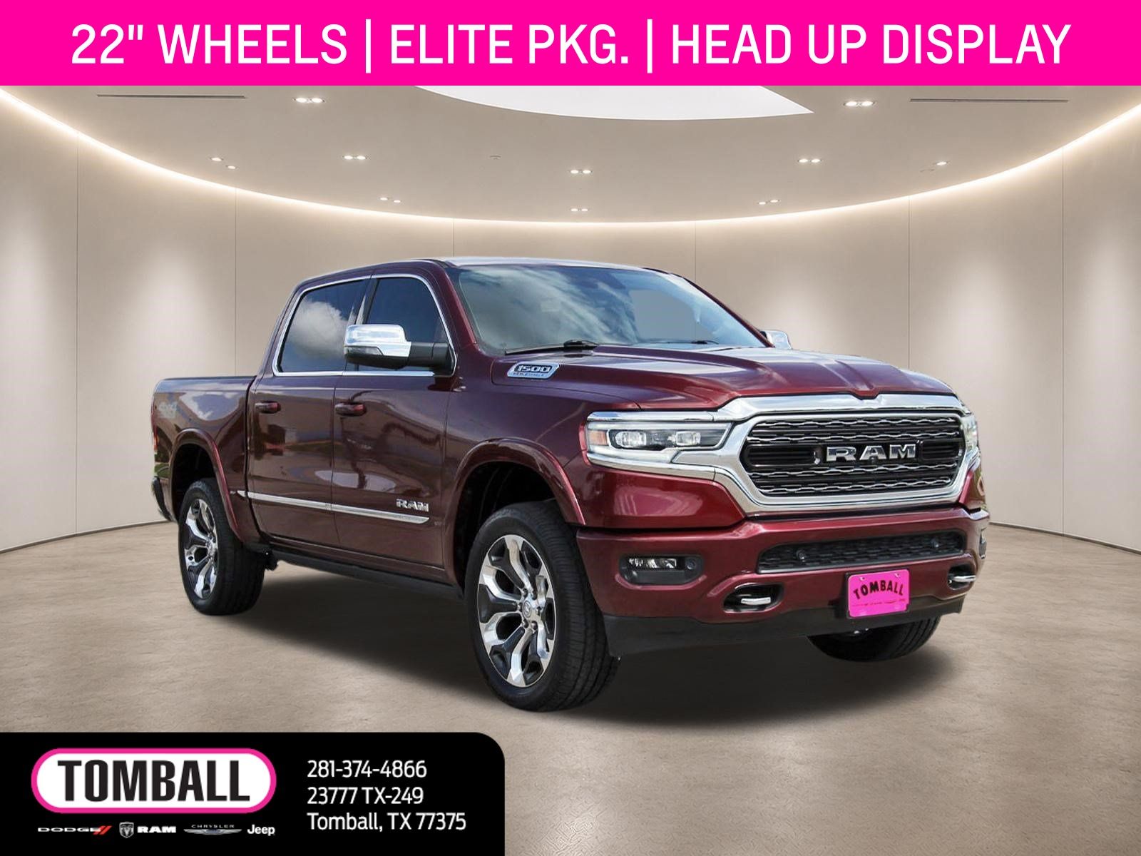 Delmonico Red Pearlcoat 2024 RAM 1500 Pickup Truck Four-Wheel Drive 8-Speed Automatic