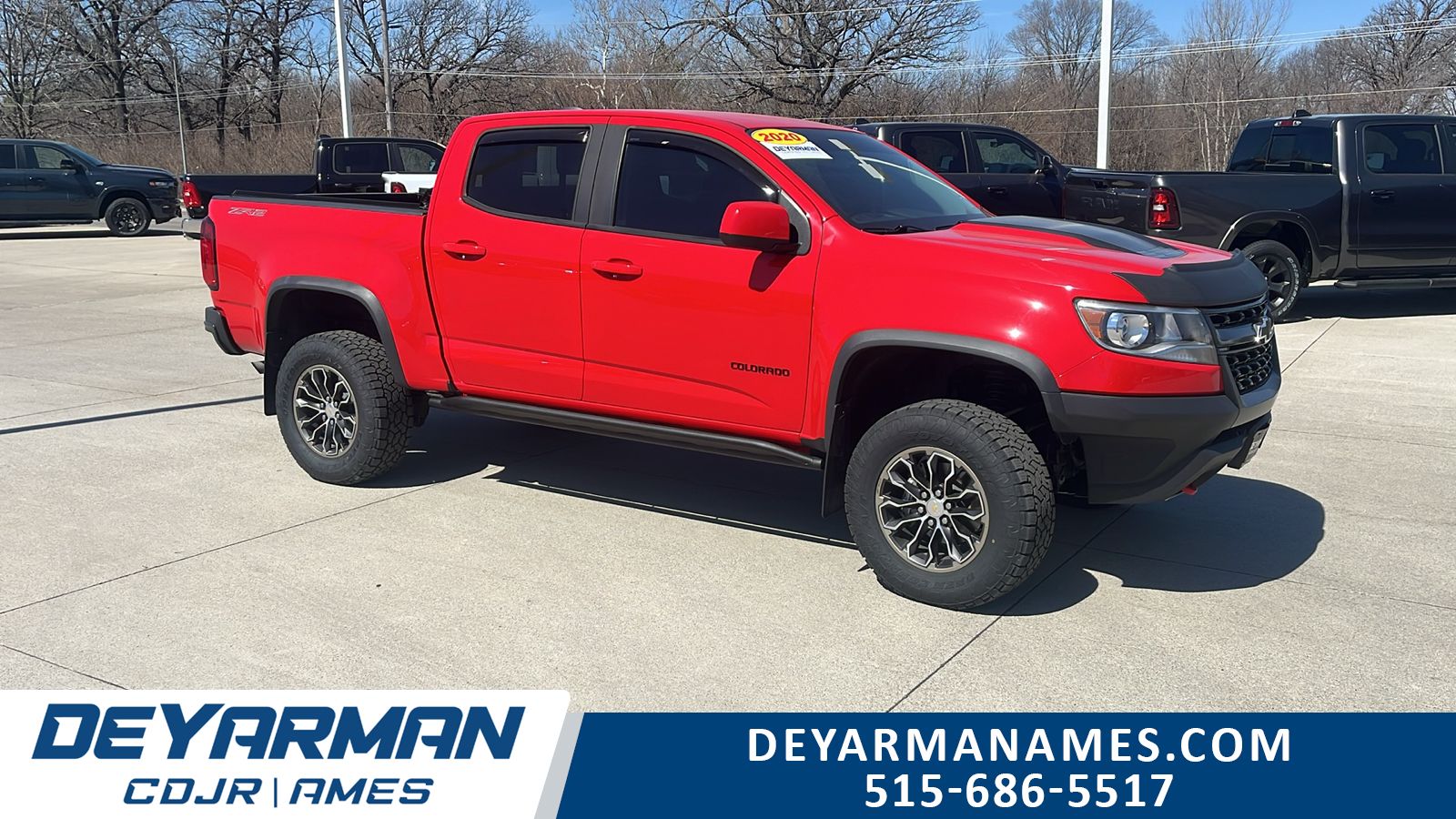 Red Hot 2020 Chevrolet Colorado ZR2 Crew Cab 4WD Pickup Truck Four-Wheel Drive 8-Speed Automatic