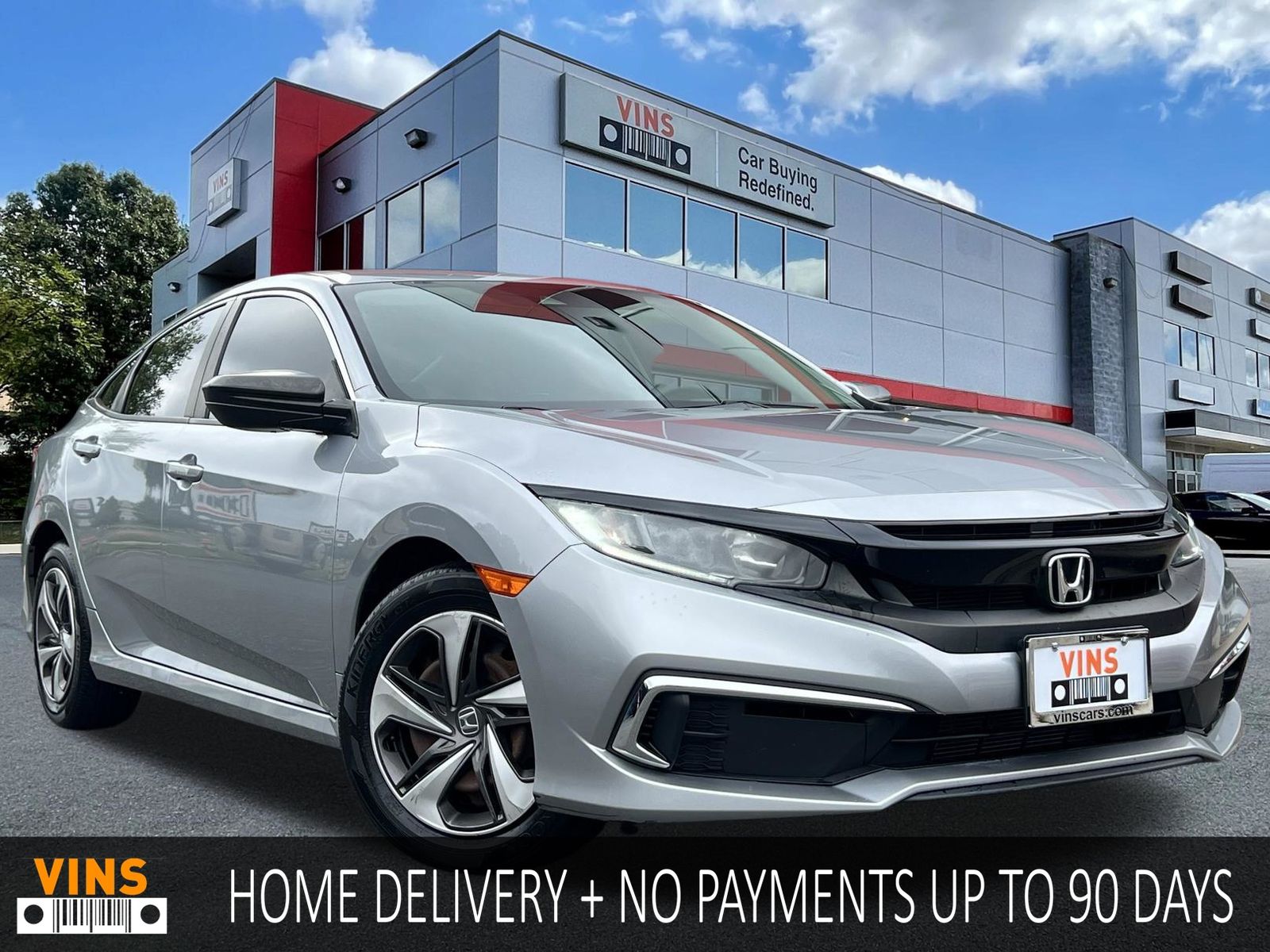 Silver 2019 Honda Civic Sedan Front-Wheel Drive Continuously Variable Transmission