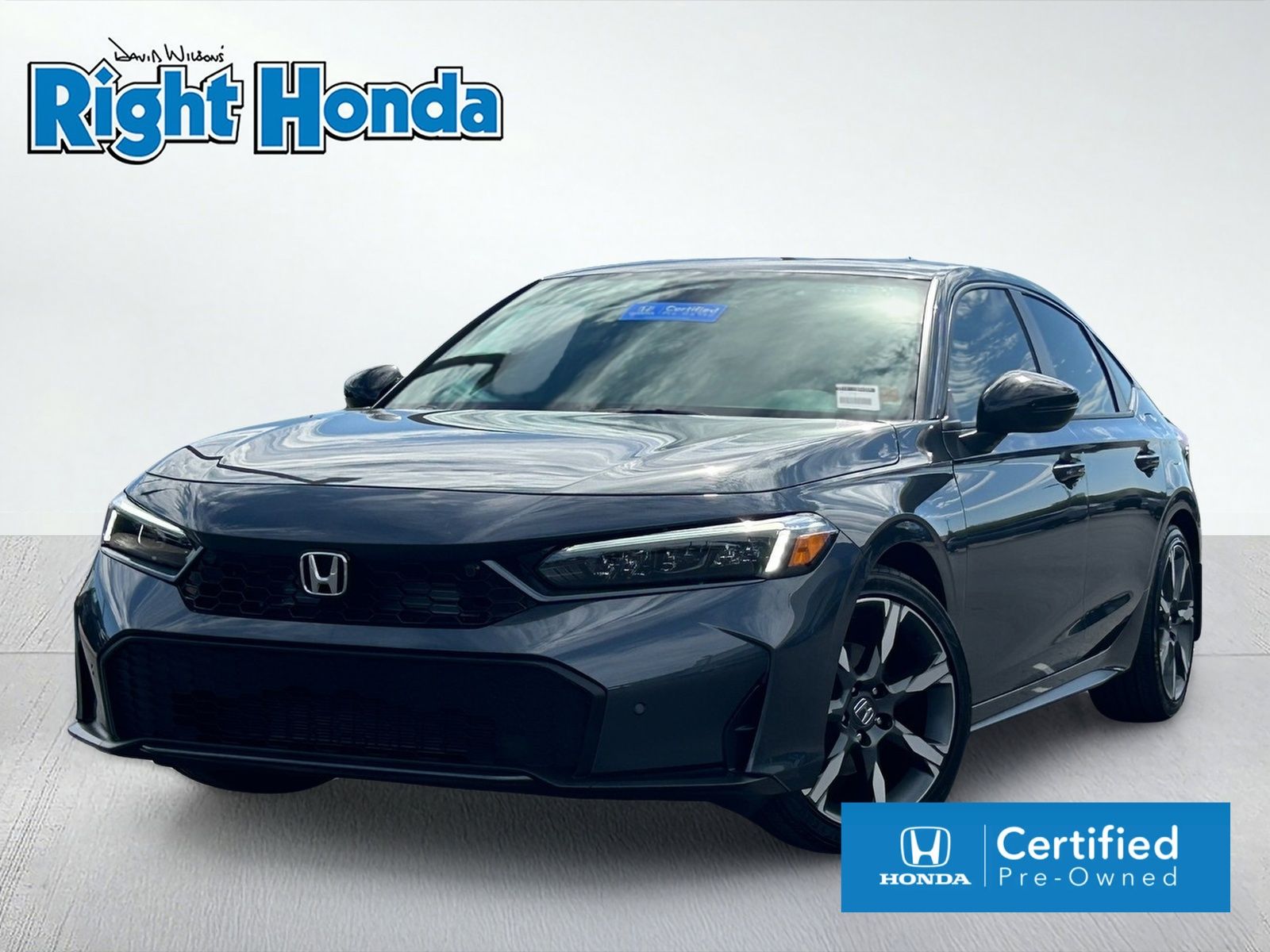 Meteorite Gray Metallic 2026 Honda Civic Hybrid Hatchback Front-Wheel Drive Continuously Variable Transmission