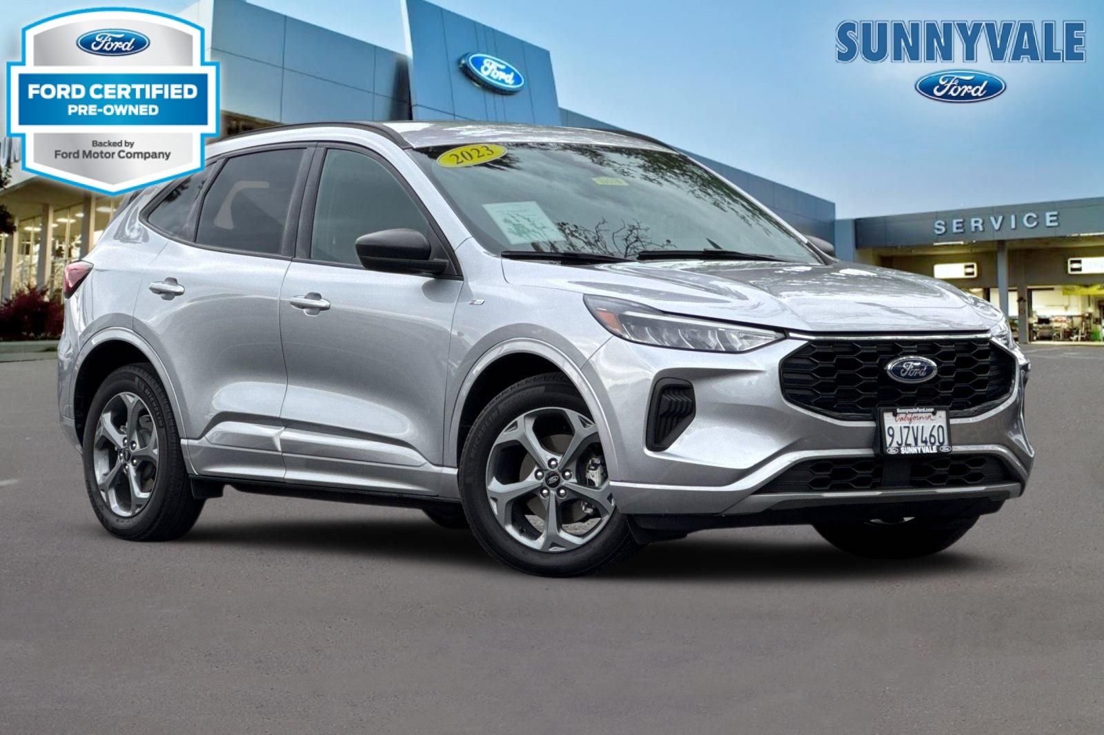 Iconic Silver Metallic 2023 Ford Escape Hybrid ST-Line FWD SUV / Crossover Front-Wheel Drive Continuously Variable Transmission