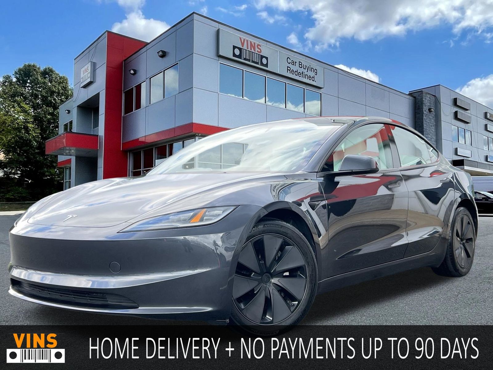 Gray 2024 Tesla Model 3 Sedan All-Wheel Drive 1-Speed Automatic