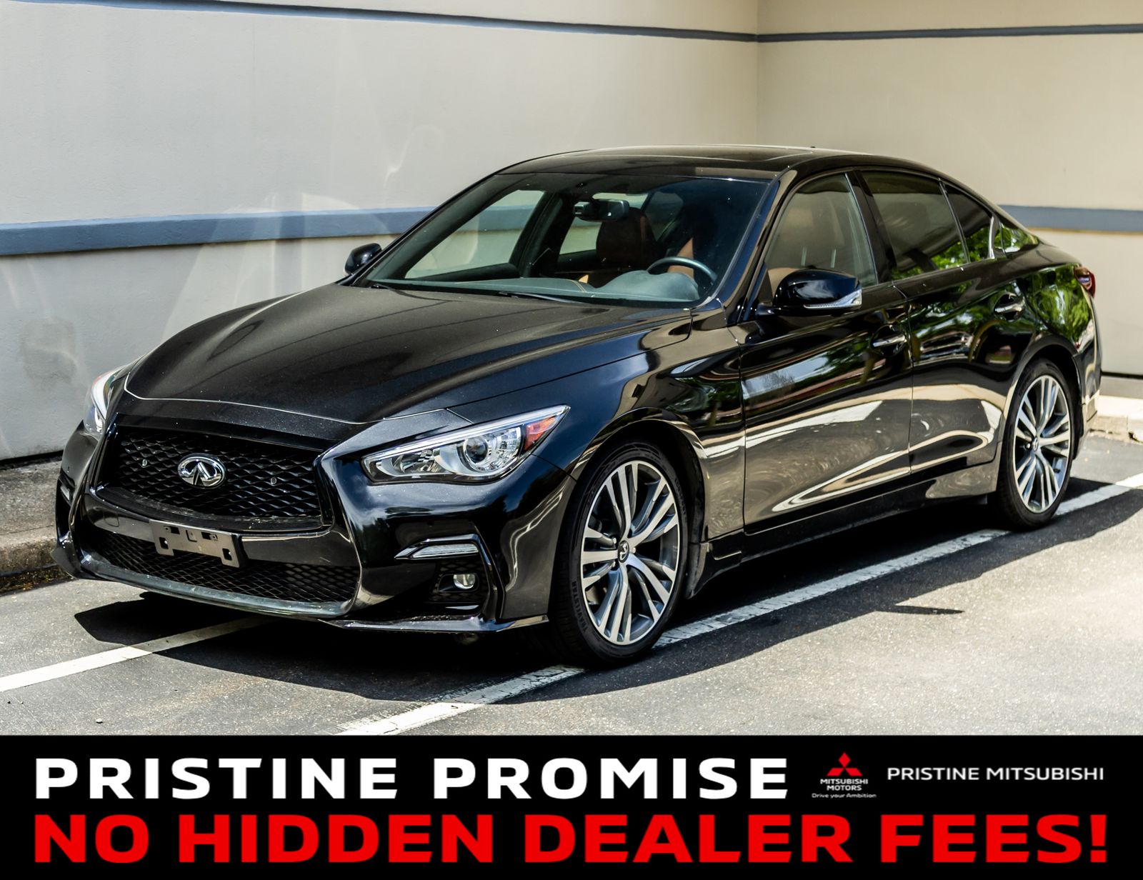 Midnight Black 2023 INFINITI Q50 Sedan All-Wheel Drive 7-Speed Automatic Overdrive