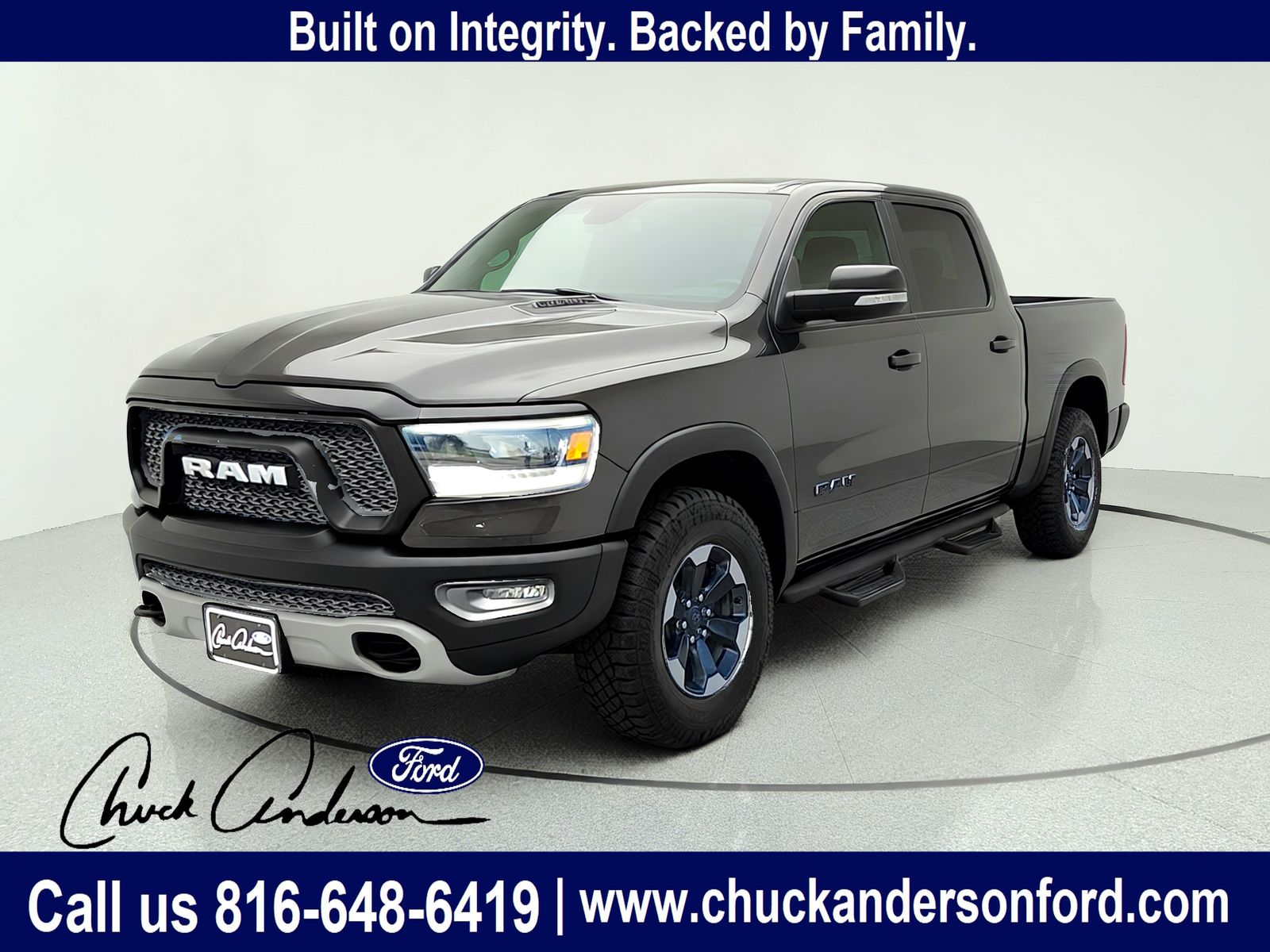 Gray (Granite Crystal Metallic Clearcoat) 2019 RAM 1500 Pickup Truck Four-Wheel Drive 8-Speed Automatic
