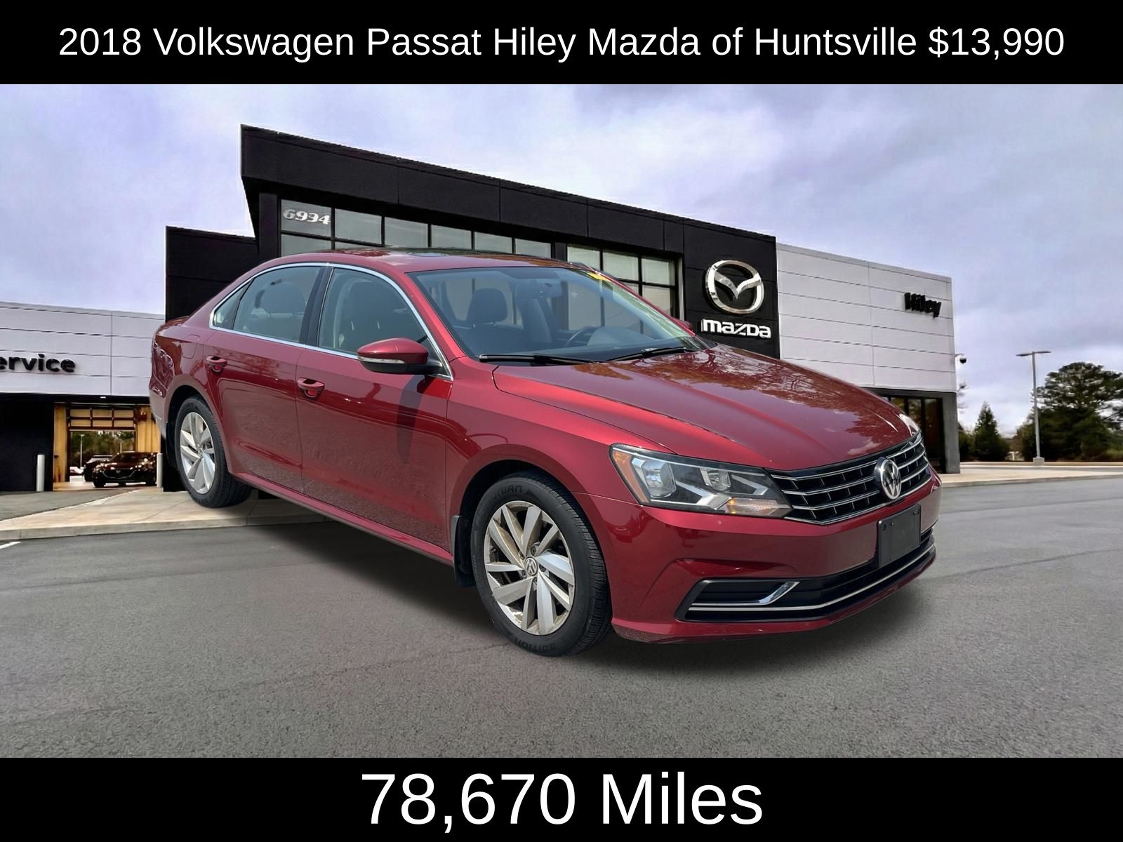 Red 2018 Volkswagen Passat Sedan Front-Wheel Drive 6-Speed Automatic