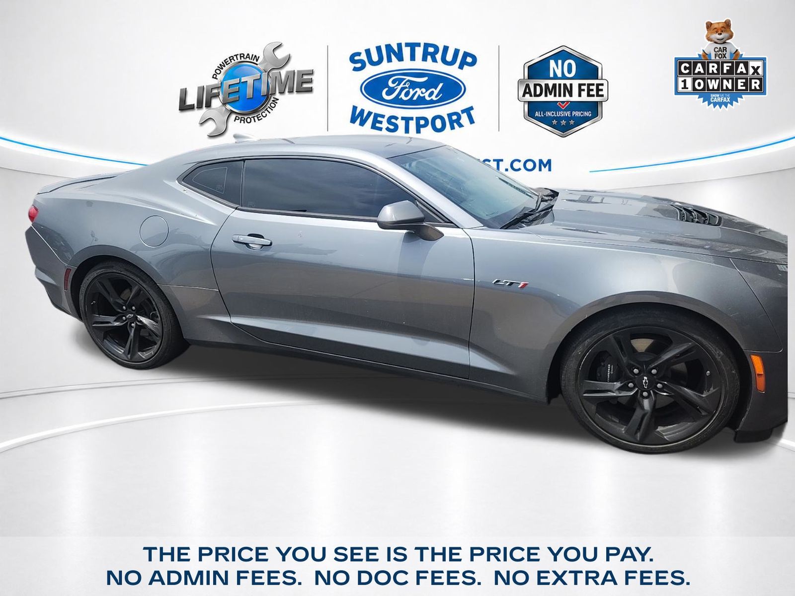 Gray (Satin Steel Metallic) 2021 Chevrolet Camaro LT1 Coupe RWD Coupe Rear-Wheel Drive Automatic