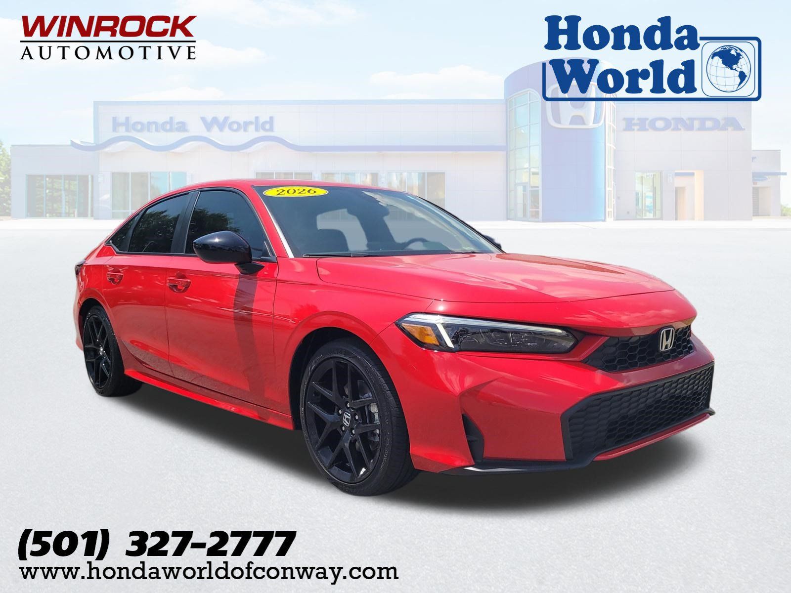 Rallye Red 2026 Honda Civic Hybrid Sedan Front-Wheel Drive Continuously Variable Transmission