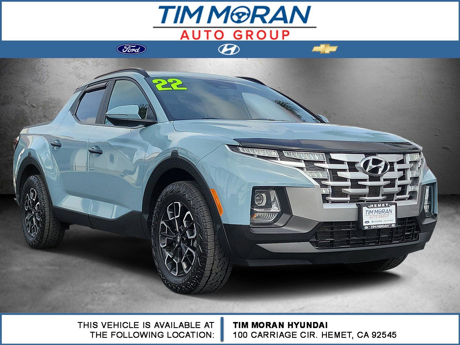 Blue Stone 2022 Hyundai Santa Cruz SEL Crew Cab AWD Pickup Truck All-Wheel Drive 8-Speed Automatic