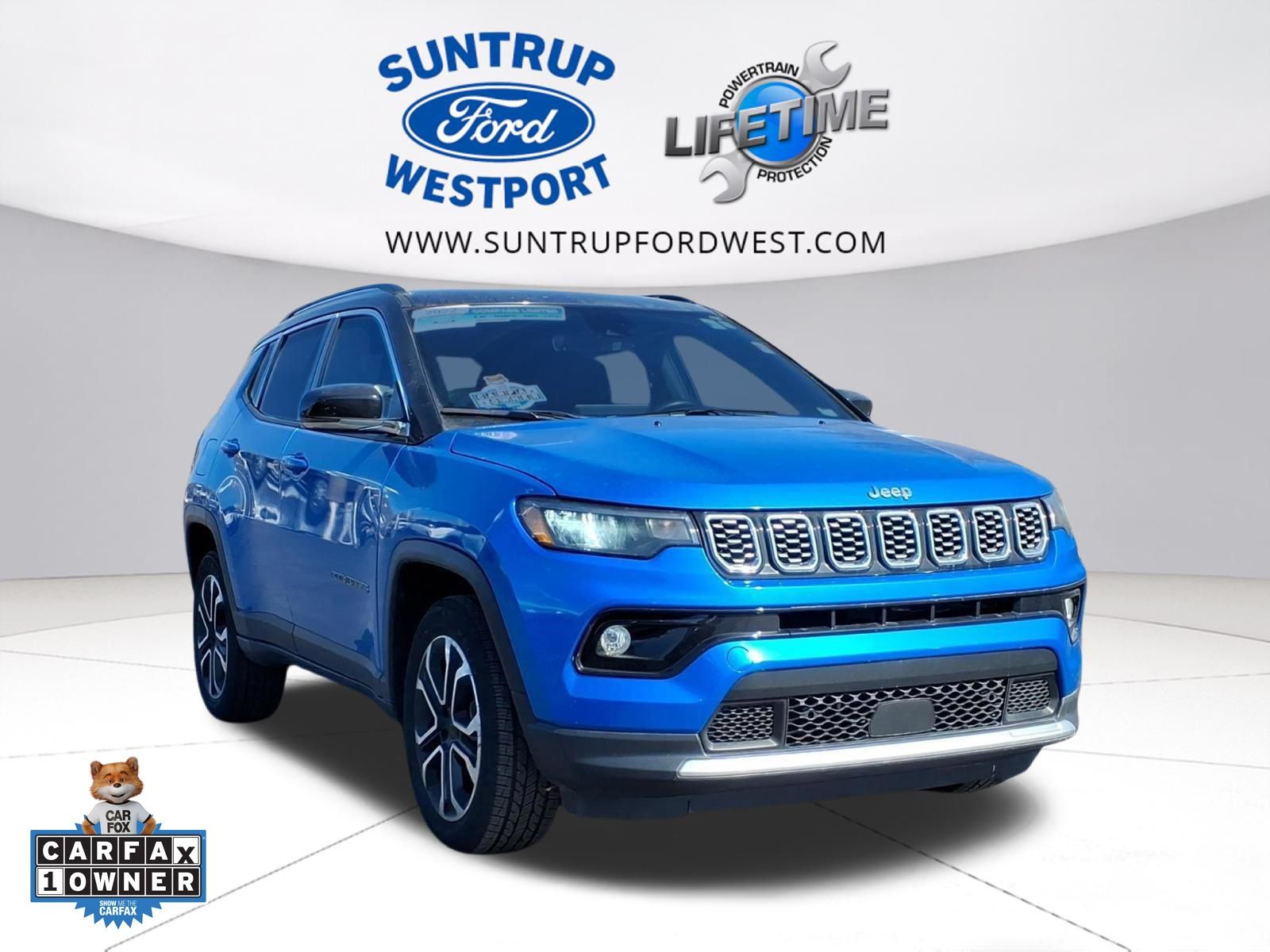 Laser Blue Pearlcoat 2022 Jeep Compass Limited 4WD SUV / Crossover Four-Wheel Drive 9-Speed Automatic