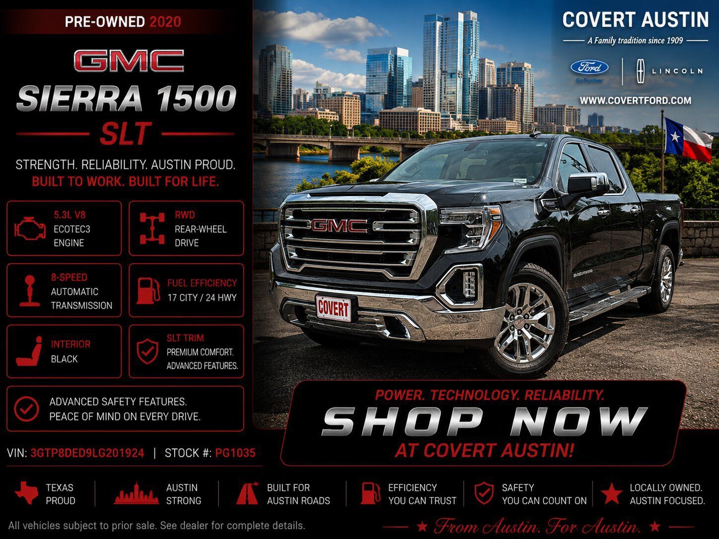 Onyx Black 2020 GMC Sierra 1500 Pickup Truck 4X2 8-Speed Automatic