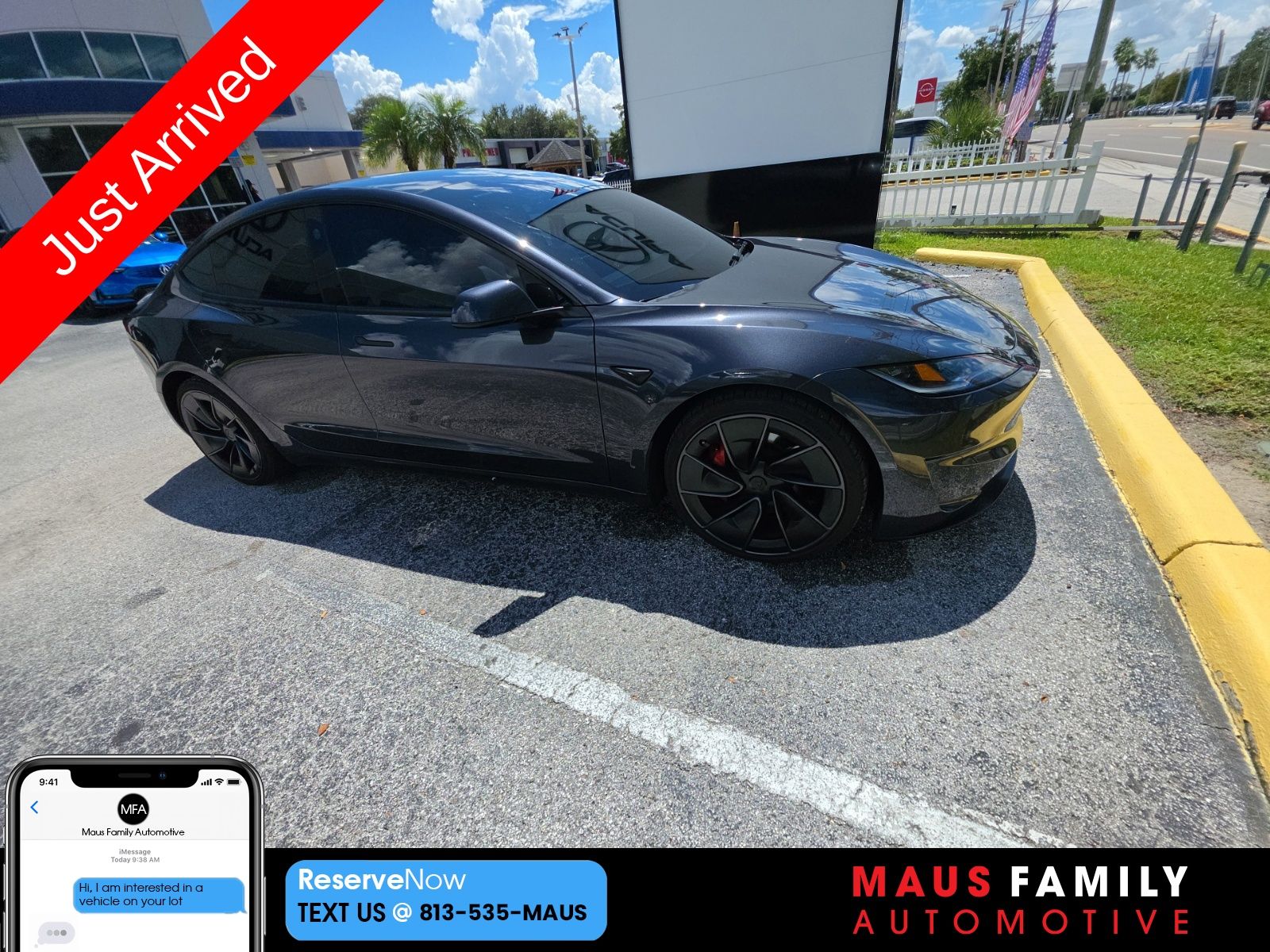Stealth Gray 2024 Tesla Model 3 Sedan All-Wheel Drive 1-Speed Automatic