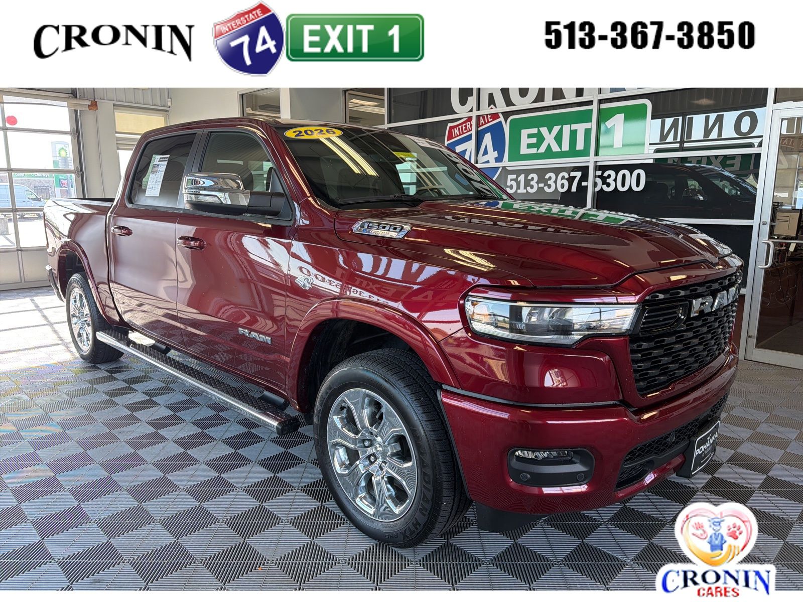 Delmonico Red Pearlcoat 2026 RAM 1500 Pickup Truck Four-Wheel Drive 8-Speed Automatic