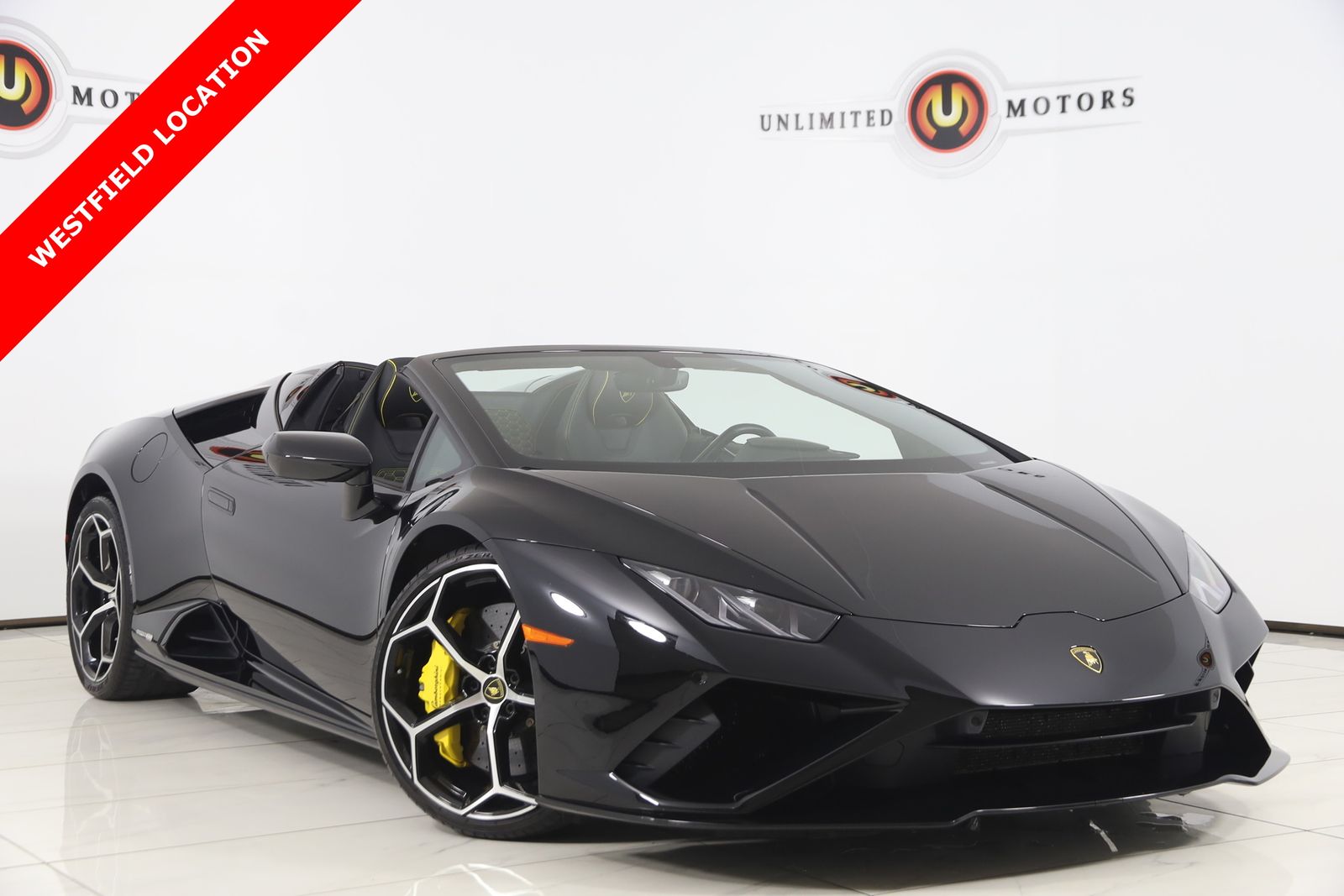 Black 2023 Lamborghini Huracan LP 610-2 EVO Spyder RWD Convertible Rear-Wheel Drive 7-Speed Manual
