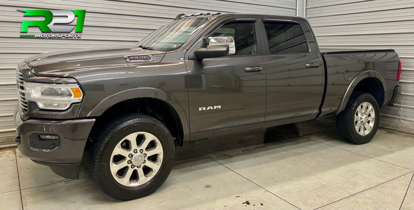 Gray (Granite Crystal Metallic Clearcoat) 2019 RAM 2500 Laramie Crew Cab 4WD Pickup Truck Four-Wheel Drive 8-Speed Automatic