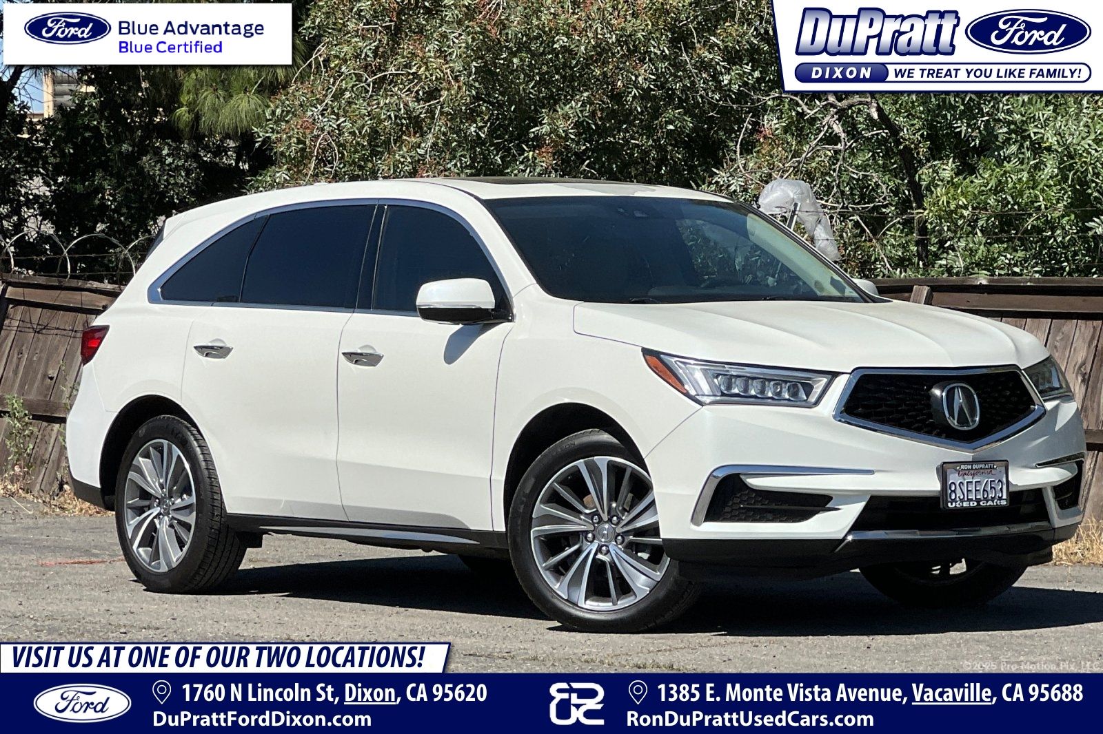 White Diamond Pearl 2017 Acura MDX FWD wth Technology Package SUV / Crossover Front-Wheel Drive 9-Speed Automatic