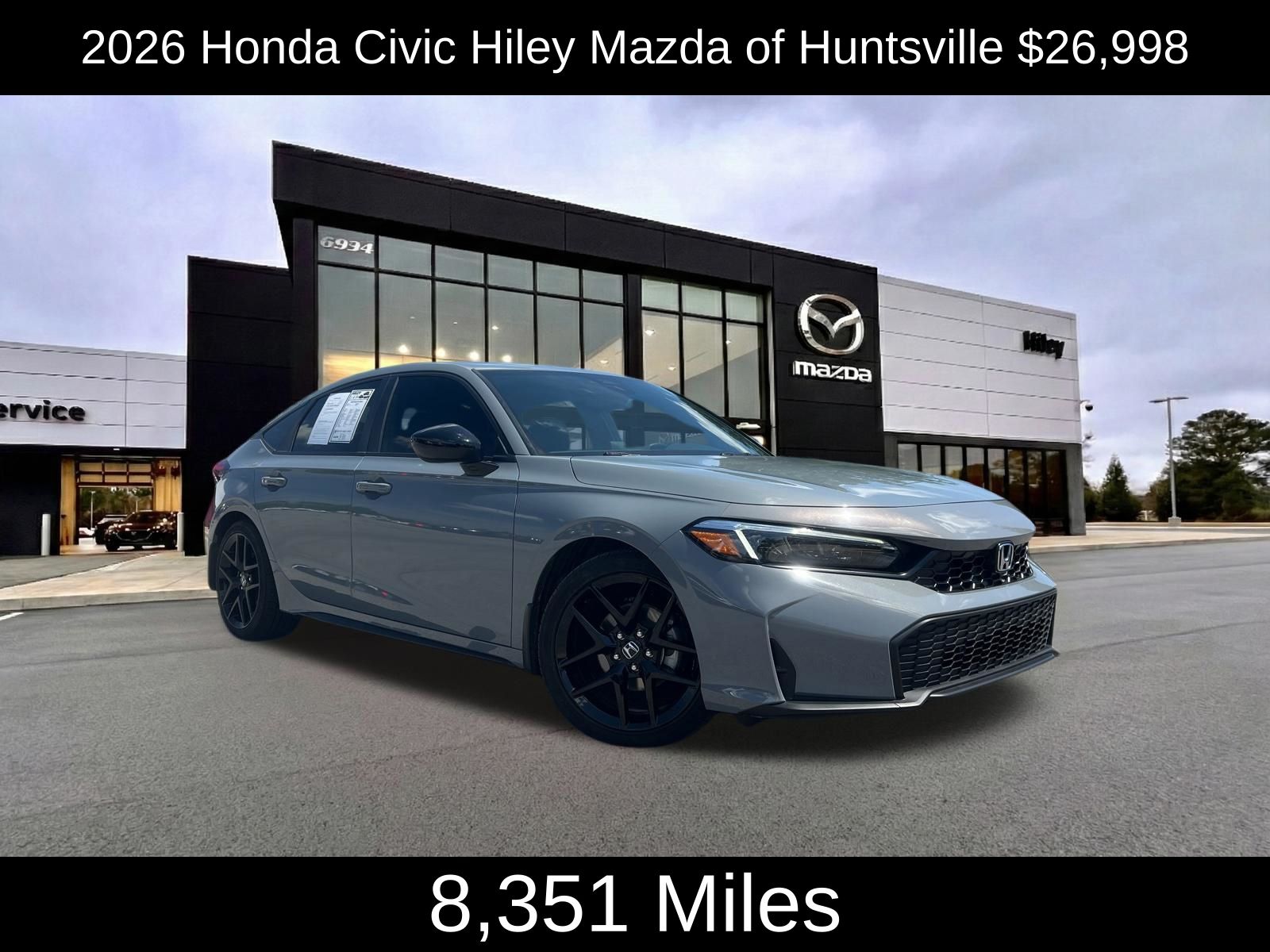 Gray 2026 Honda Civic Hatchback Hatchback Front-Wheel Drive Continuously Variable Transmission