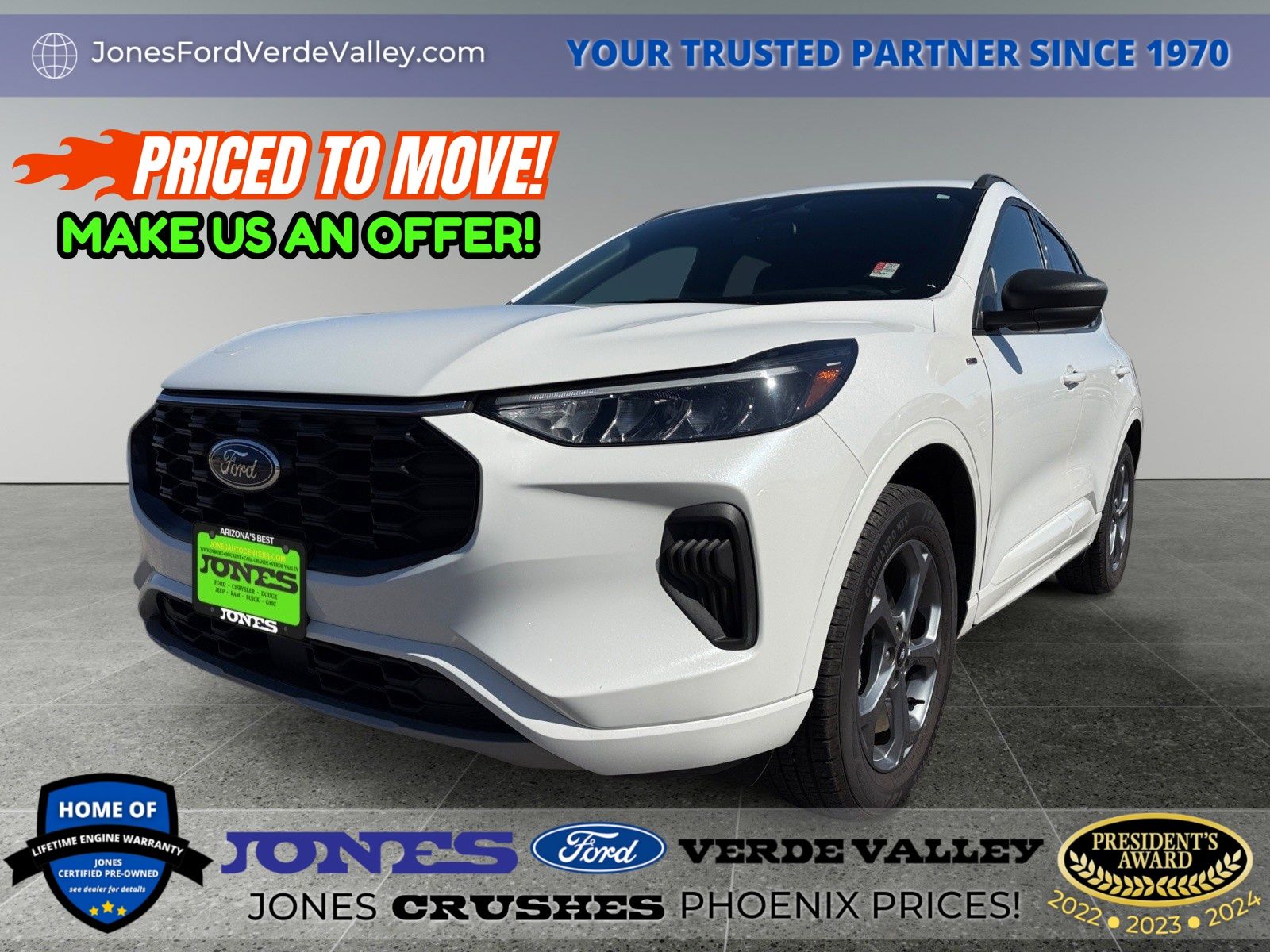 White Metallic 2023 Ford Escape SUV / Crossover All-Wheel Drive 8-Speed Automatic