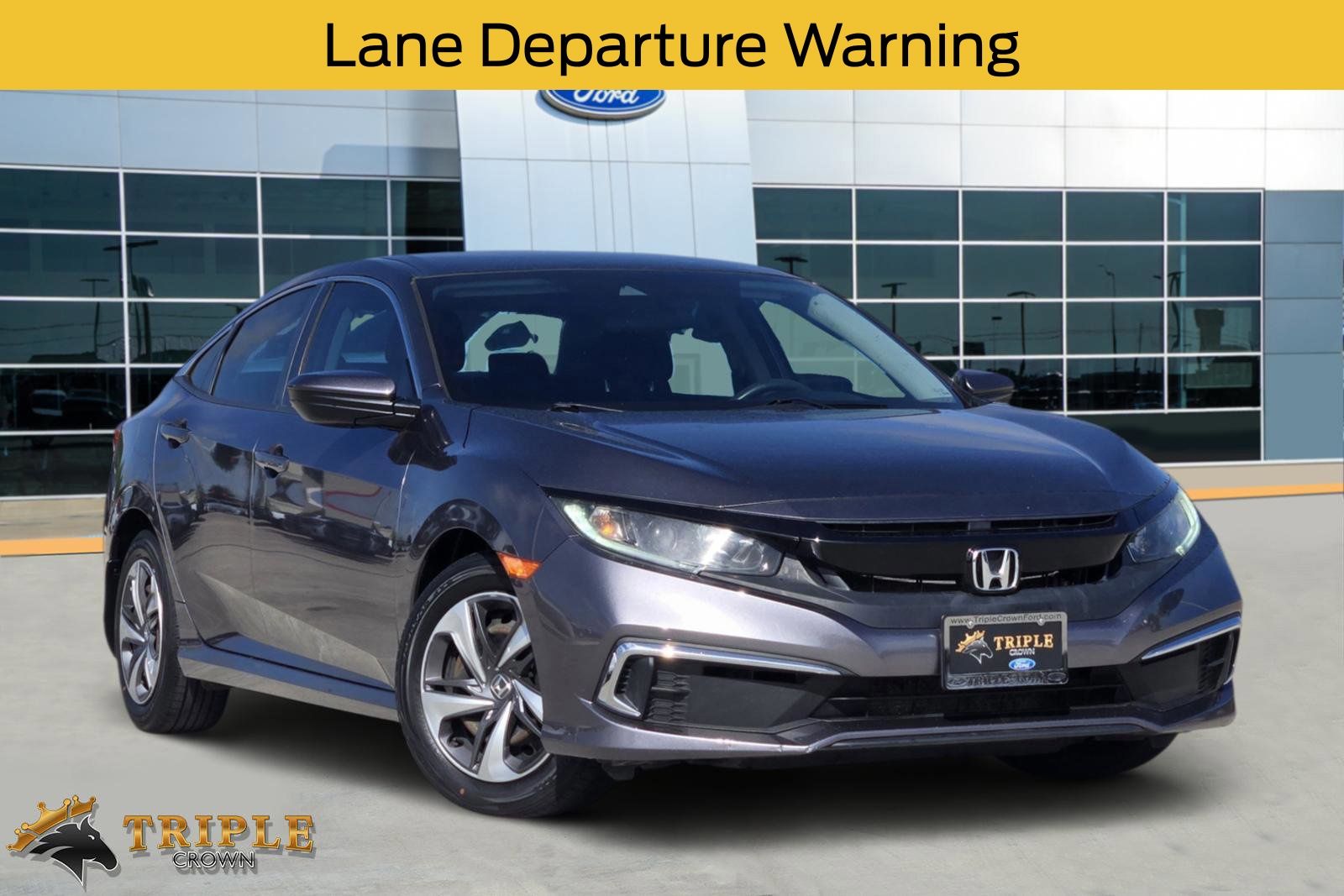 Gray 2021 Honda Civic LX FWD Sedan Front-Wheel Drive Continuously Variable Transmission