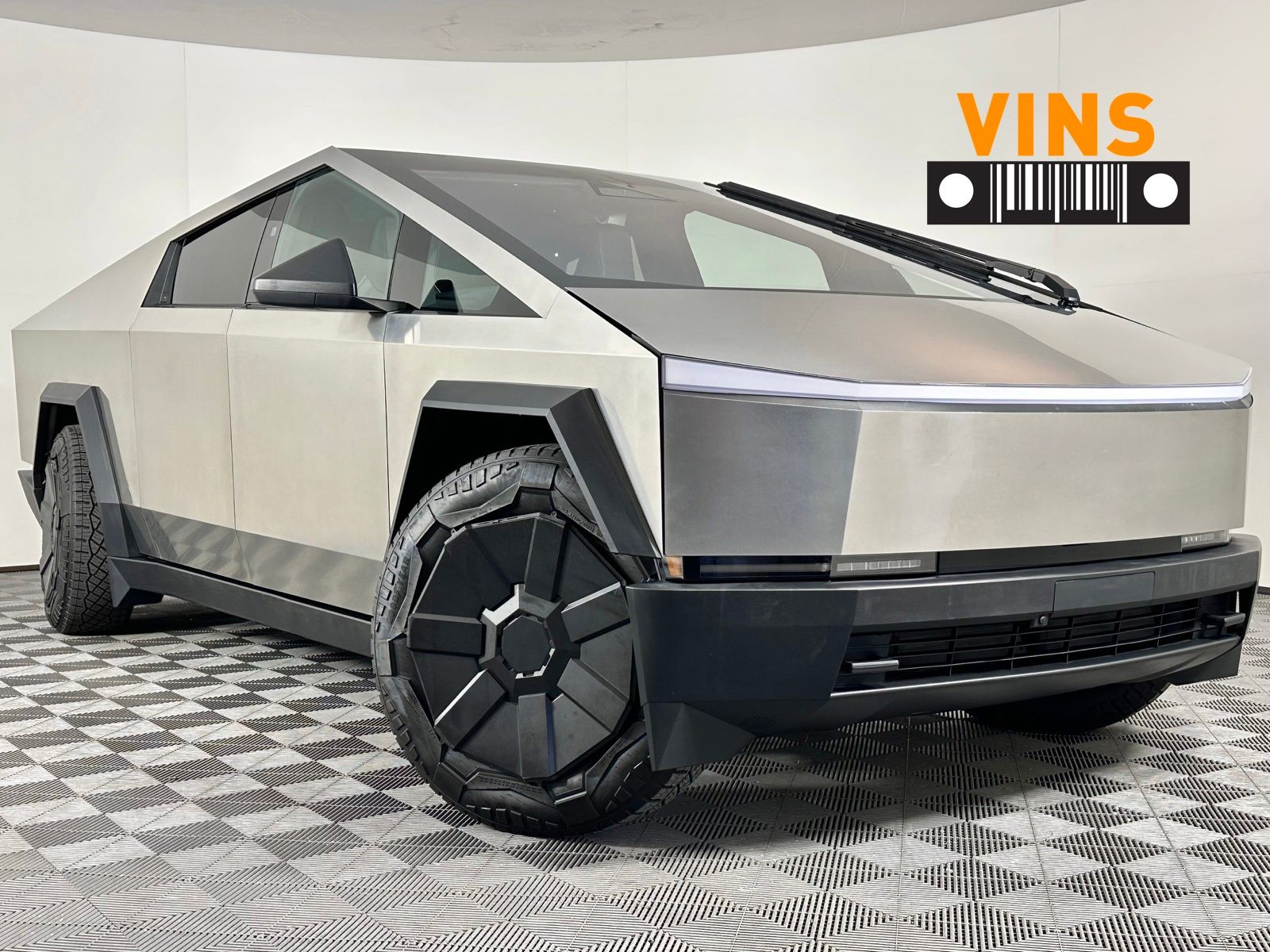 Gray (Stainless Steel) 2024 Tesla Cybertruck Pickup Truck All-Wheel Drive 1-Speed Automatic
