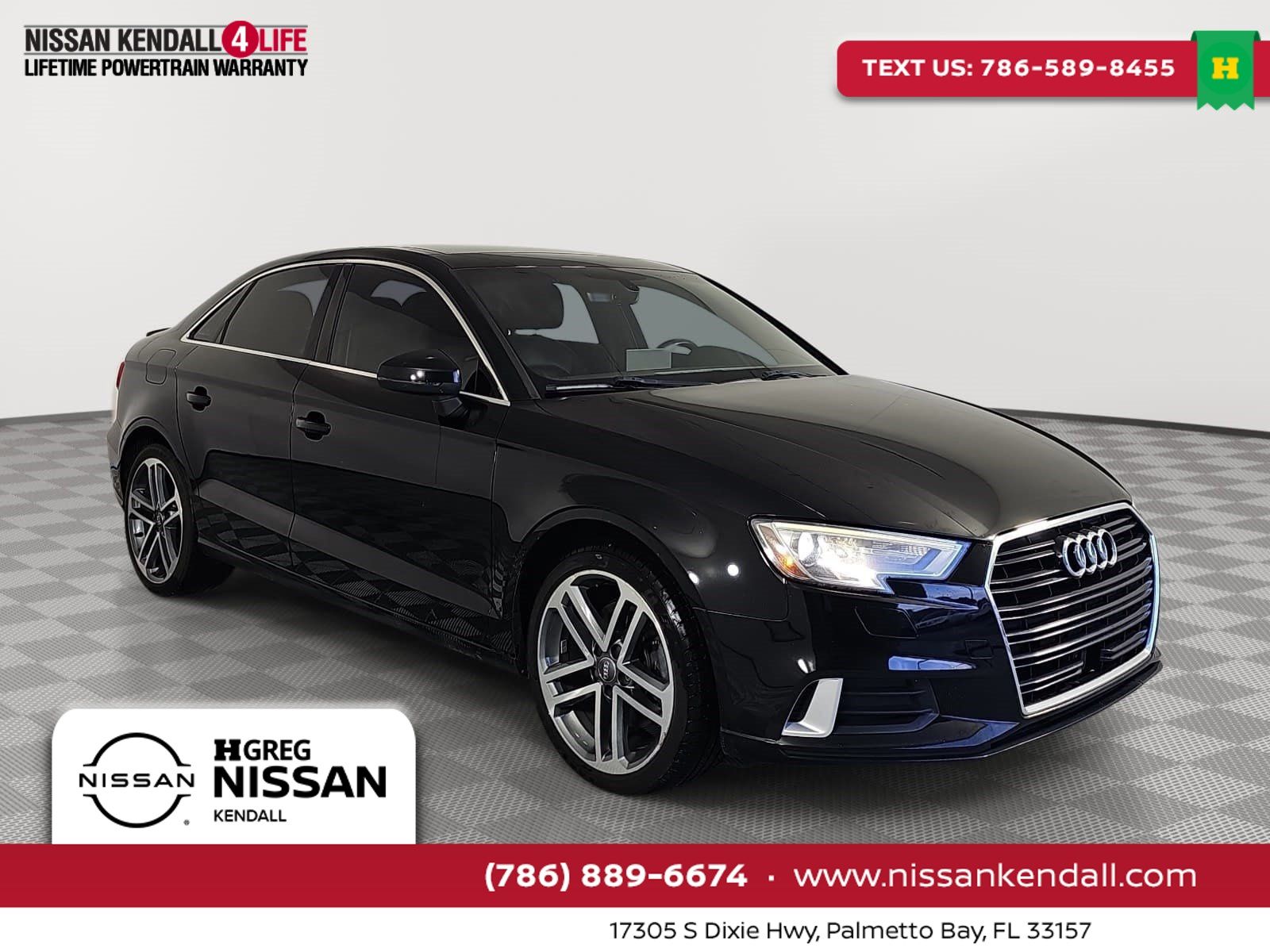 Brilliant Black 2019 Audi A3 Sedan Front-Wheel Drive 7-Speed Automatic