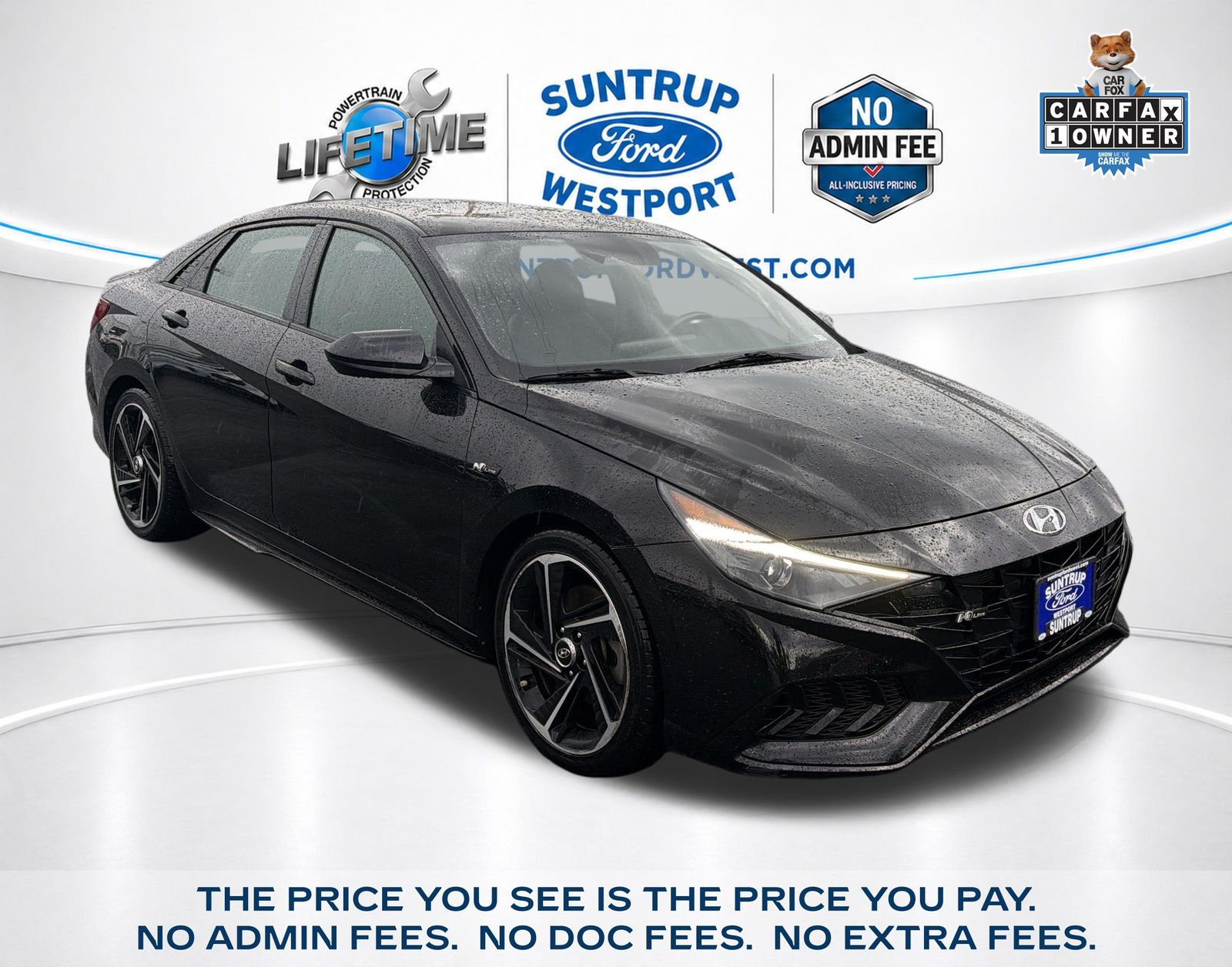 Phantom Black 2023 Hyundai Elantra N Line FWD Sedan Front-Wheel Drive 7-Speed Dual Clutch