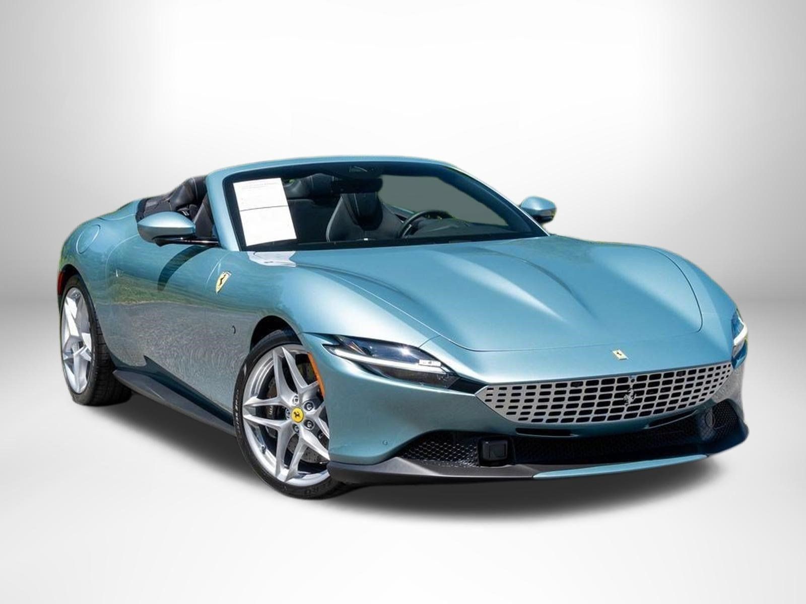 Celeste Trevi 2024 Ferrari Roma Convertible Rear-Wheel Drive 8-Speed Manual