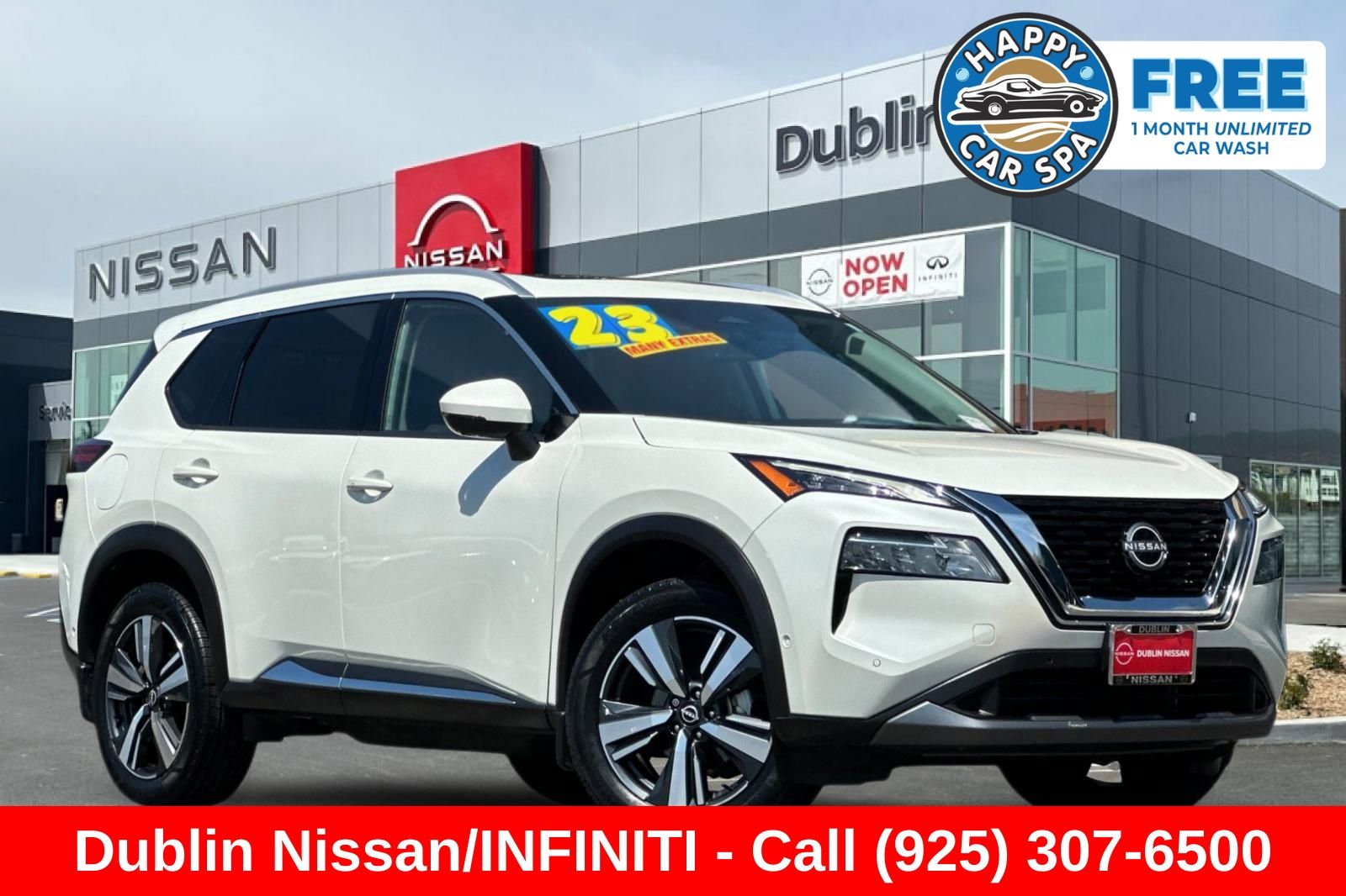 Pearl White Tricoat 2023 Nissan Rogue SUV / Crossover Front-Wheel Drive Continuously Variable Transmission