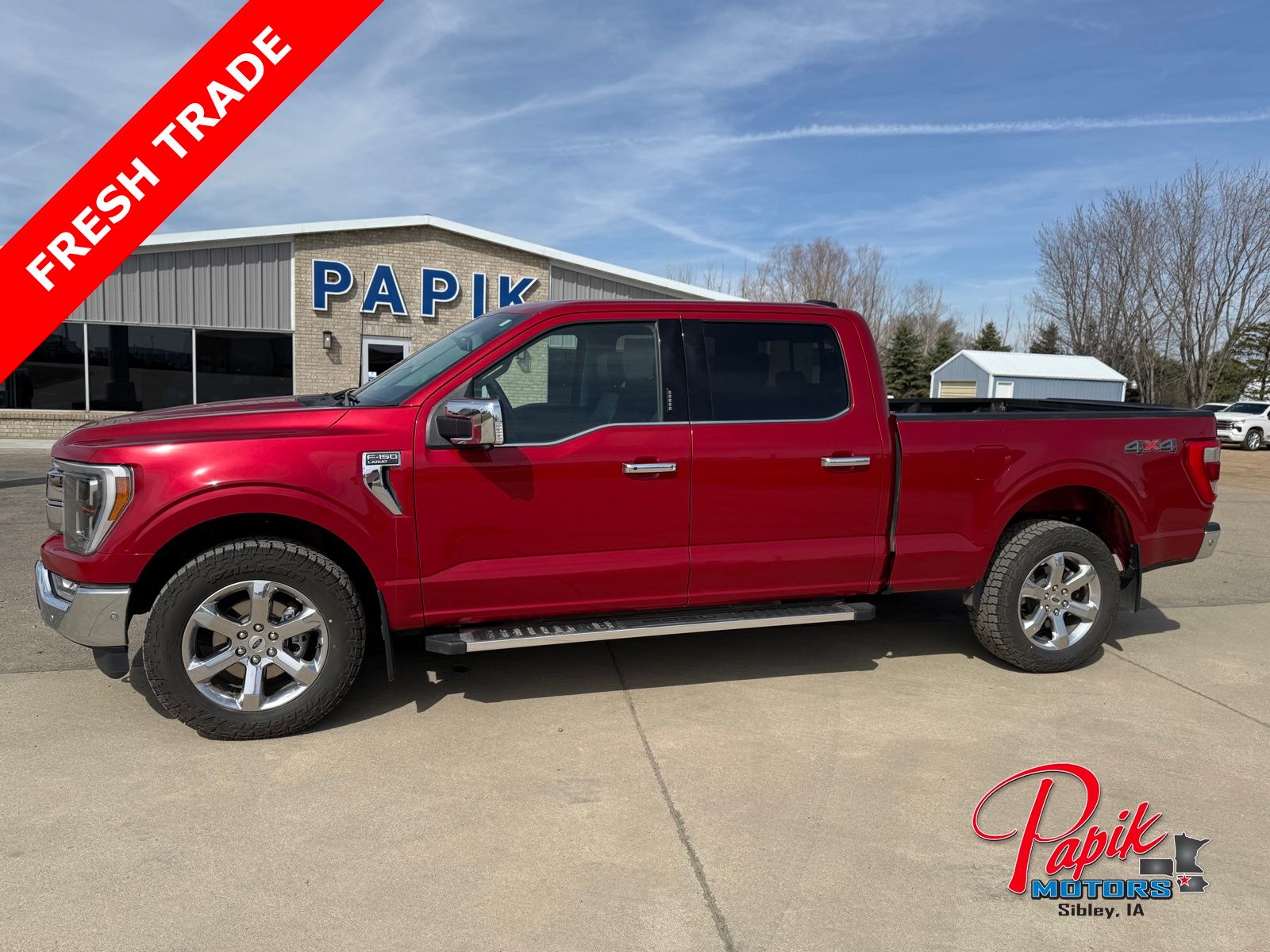Red Metallic 2022 Ford F-150 Lariat SuperCrew 4WD Pickup Truck Four-Wheel Drive Automatic