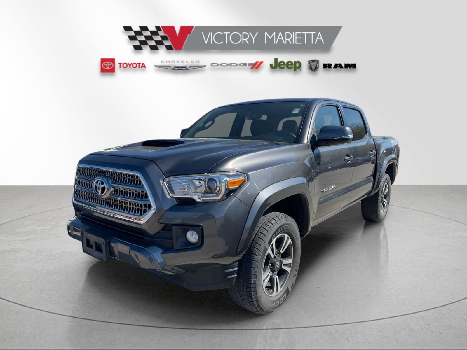 Gray 2017 Toyota Tacoma TRD Sport V6 Double Cab 4WD Pickup Truck Four-Wheel Drive 6-Speed Automatic