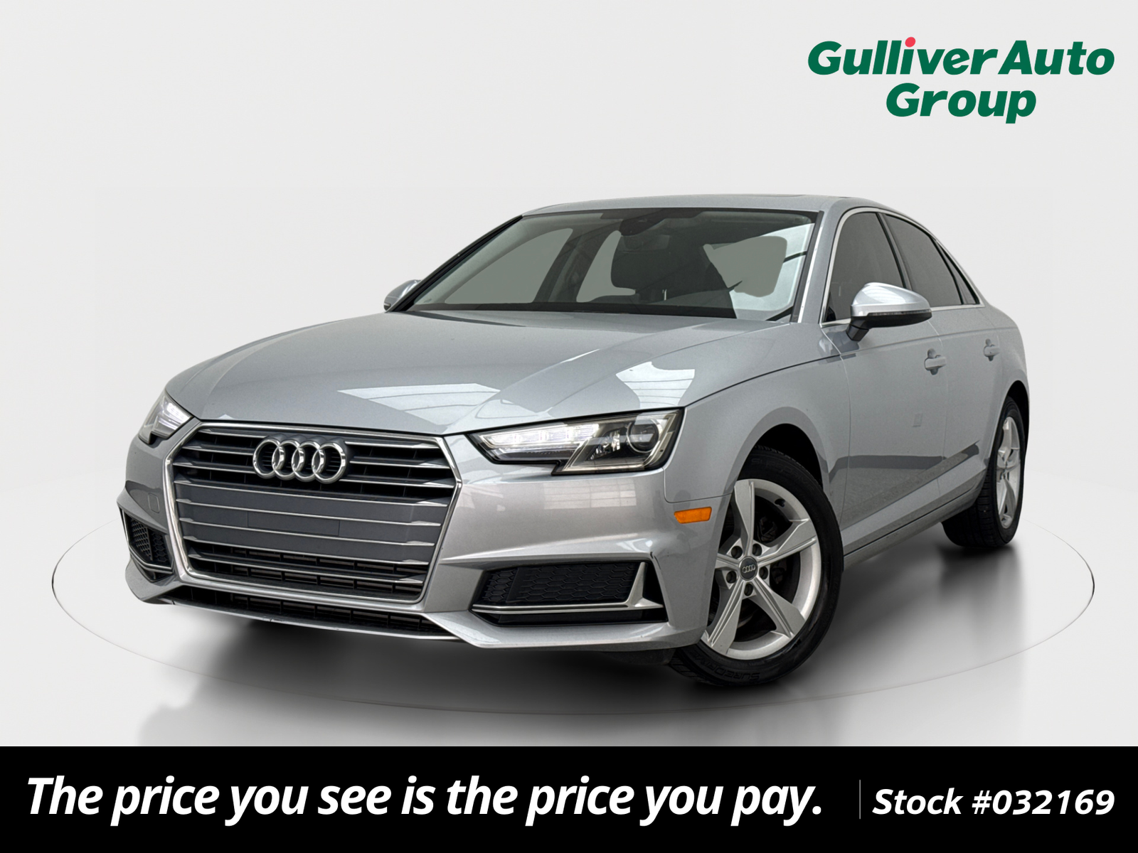 Silver Metallic 2019 Audi A4 Premium 40 TFSI FWD Sedan Front-Wheel Drive 7-Speed Automatic