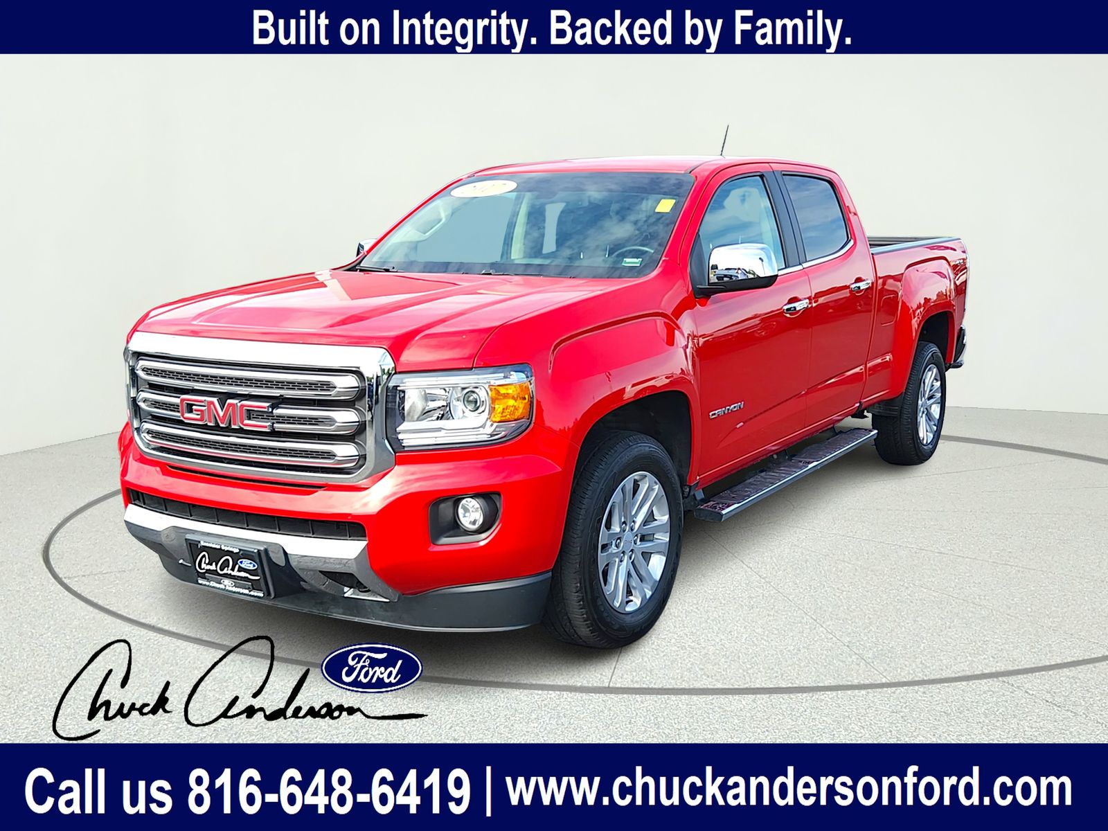 Cardinal Red 2017 GMC Canyon Pickup Truck Four-Wheel Drive 8-Speed Automatic