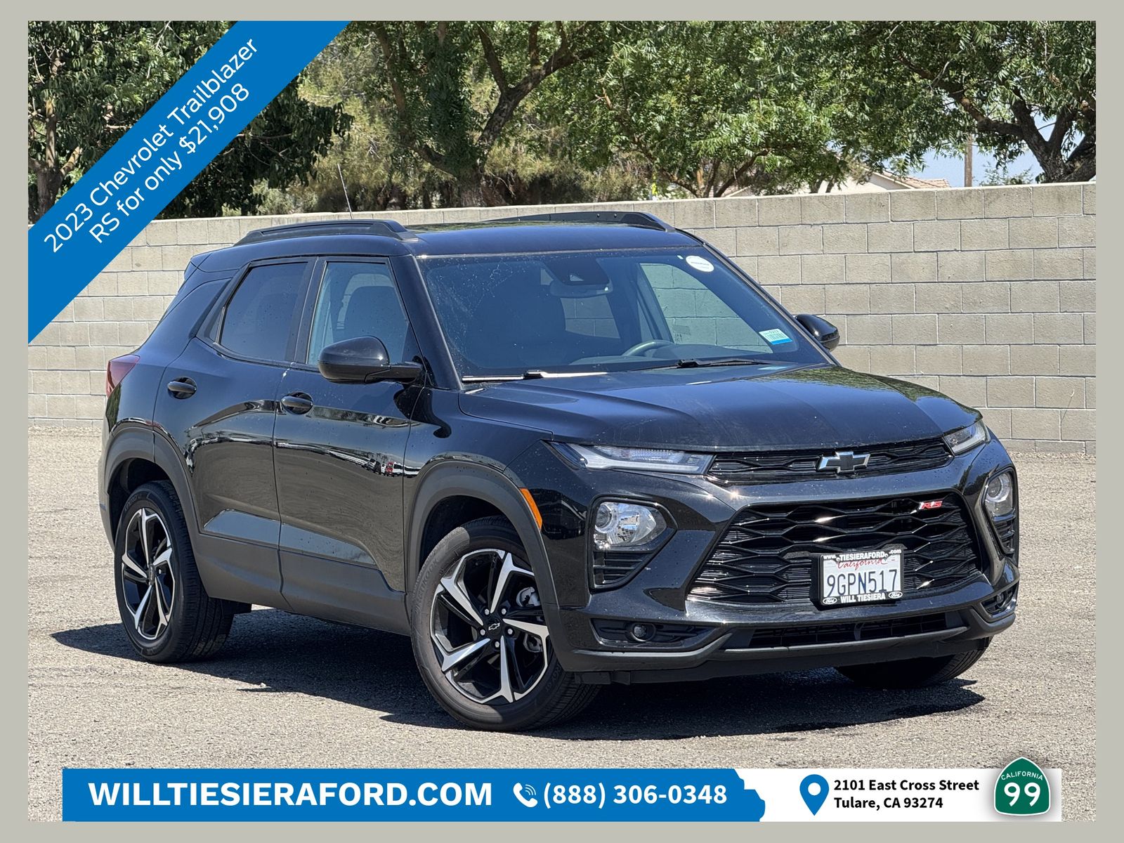 Mosaic Black Metallic 2023 Chevrolet Trailblazer RS FWD SUV / Crossover Front-Wheel Drive Continuously Variable Transmission