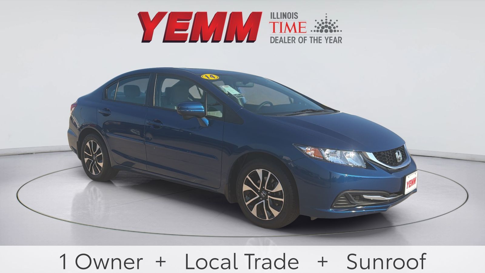 Dyno Blue Pearl 2014 Honda Civic Sedan Front-Wheel Drive Continuously Variable Transmission
