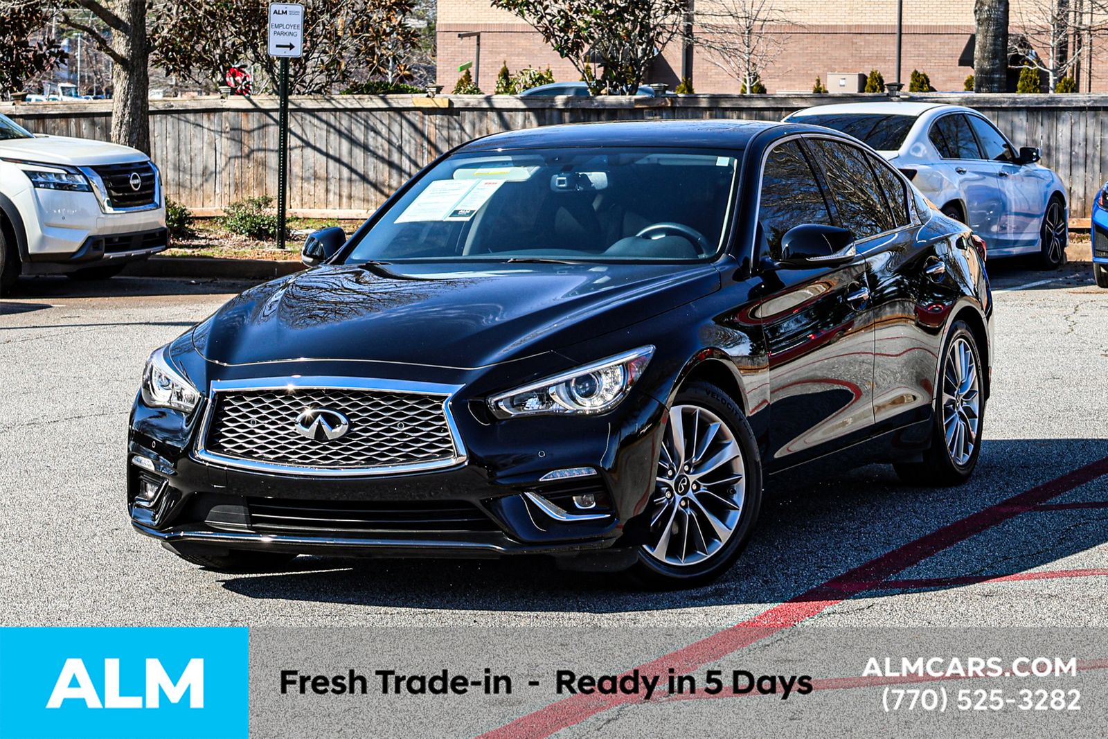 Black Obsidian 2024 INFINITI Q50 Luxe RWD Sedan Rear-Wheel Drive 7-Speed Automatic Overdrive