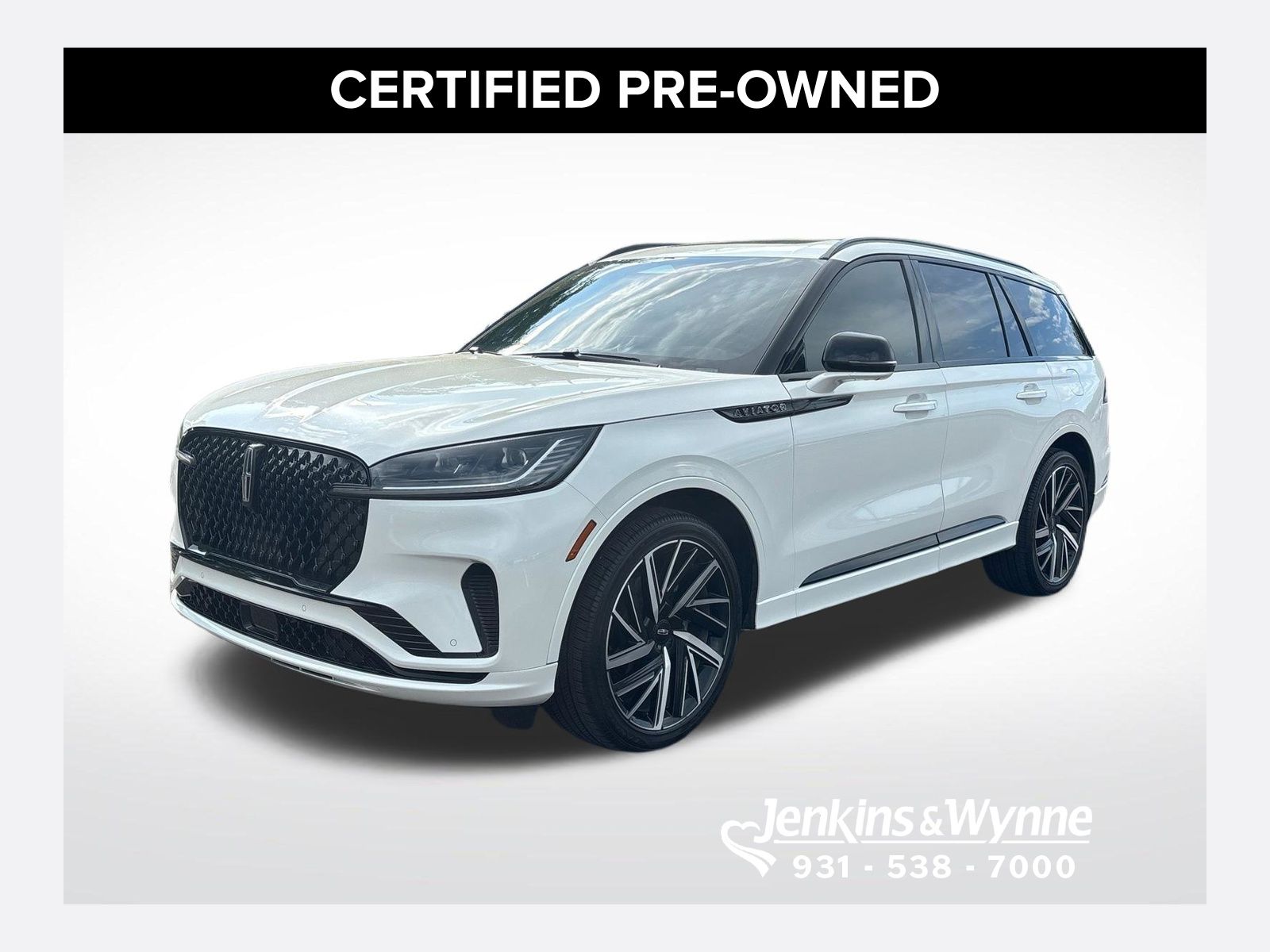 Pristine White Metallic Tri-Coat 2025 Lincoln Aviator Black Label AWD SUV / Crossover All-Wheel Drive Automatic