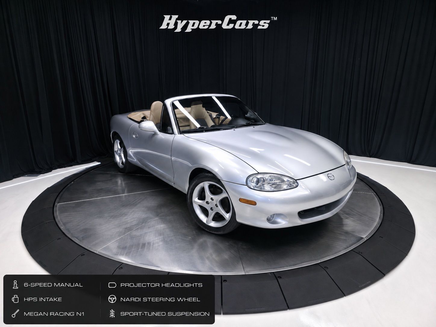 Silver 2002 Mazda MX-5 Miata Convertible Rear-Wheel Drive