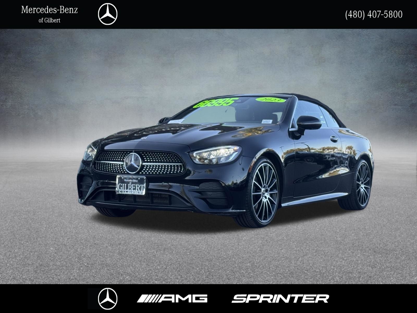 Black 2023 Mercedes-Benz E-Class Convertible Rear-Wheel Drive 9-Speed Automatic