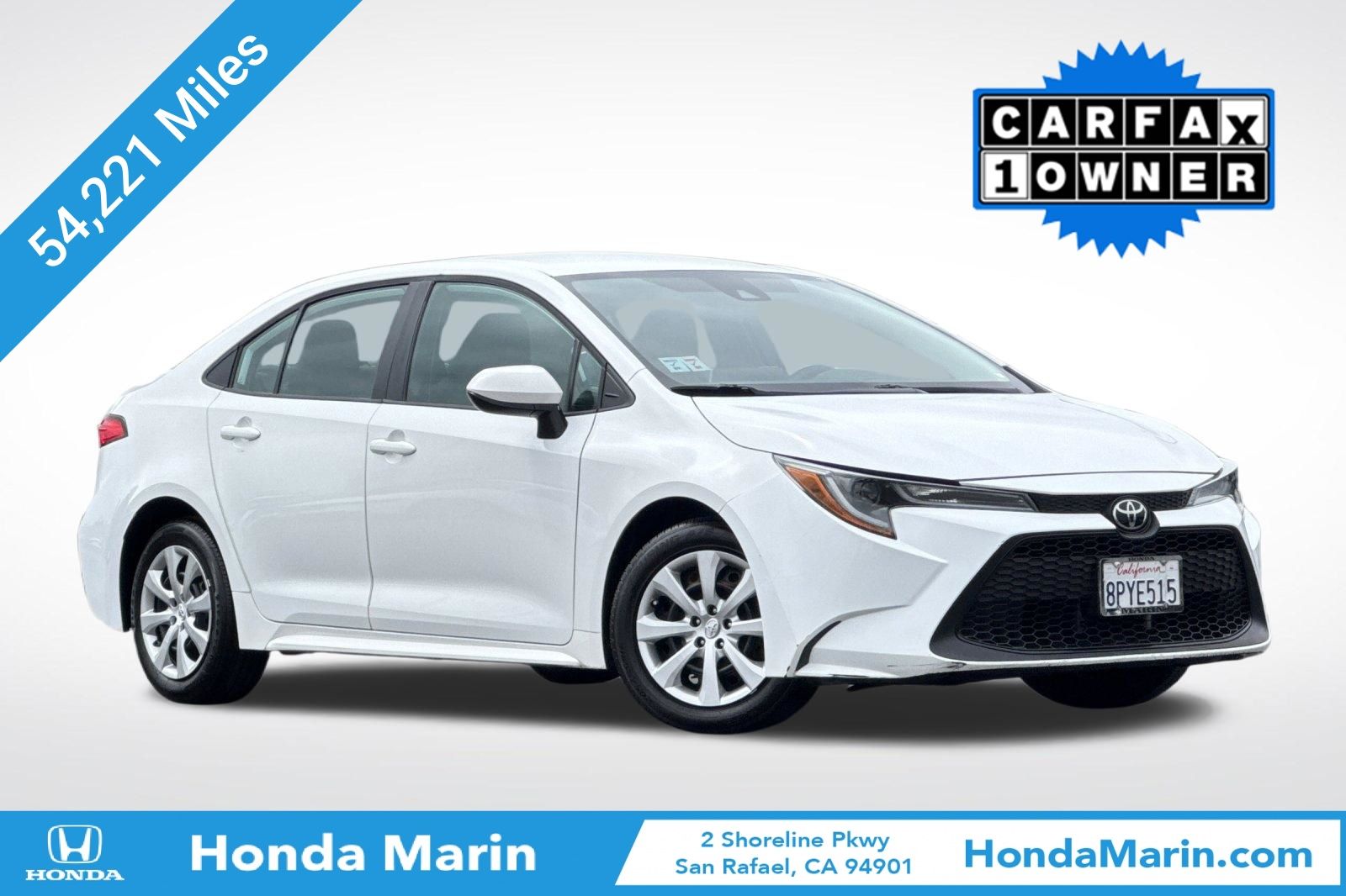 Super White 2020 Toyota Corolla Sedan Front-Wheel Drive Continuously Variable Transmission