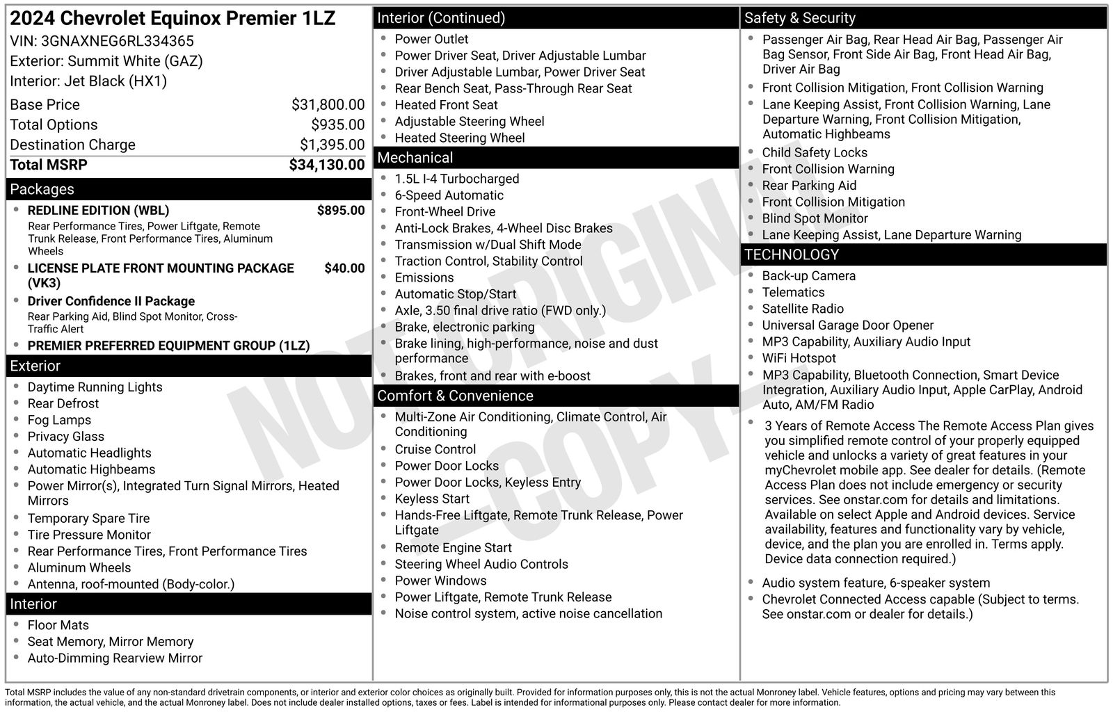 2024 Chevrolet Equinox Premier FWD with 1LZ