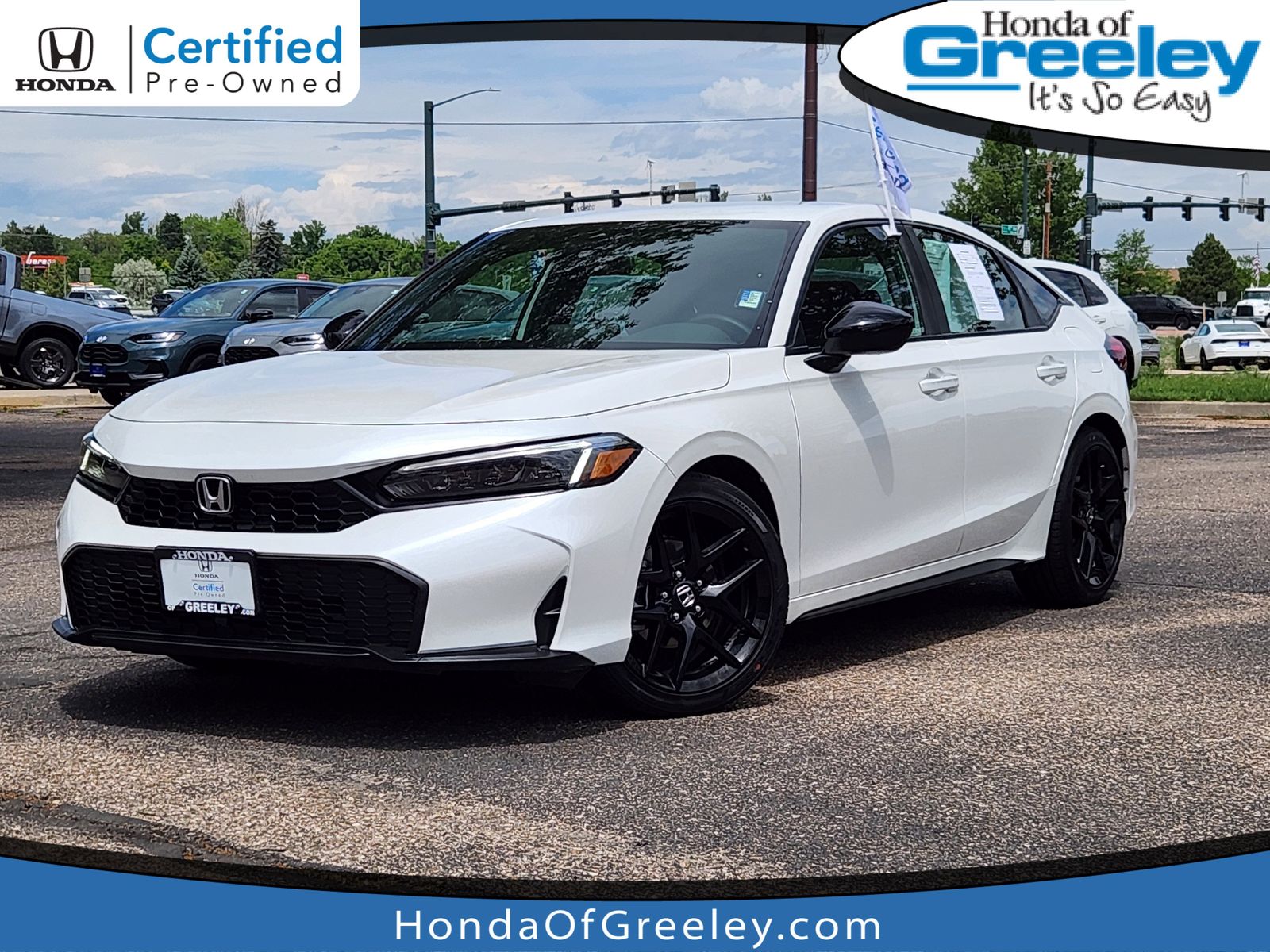 Platinum White Pearl 2026 Honda Civic Hatchback Sport FWD Hatchback Front-Wheel Drive Continuously Variable Transmission