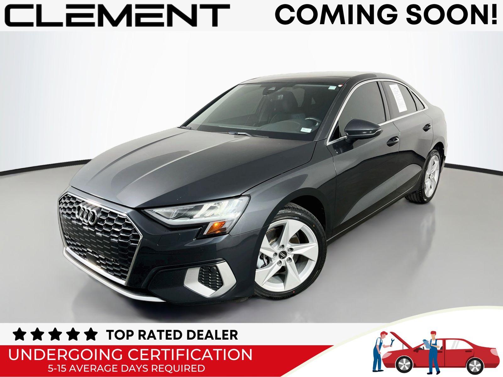Gray 2022 Audi A3 Sedan Front-Wheel Drive 7-Speed Automatic