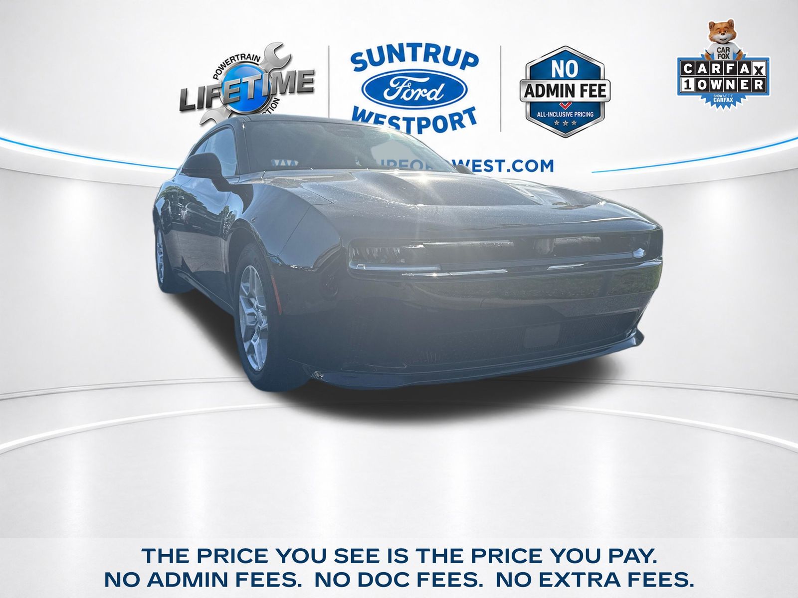 Diamond Black Crystal Pearlcoat 2025 Dodge Charger Daytona R/T AWD Coupe All-Wheel Drive 1-Speed Automatic
